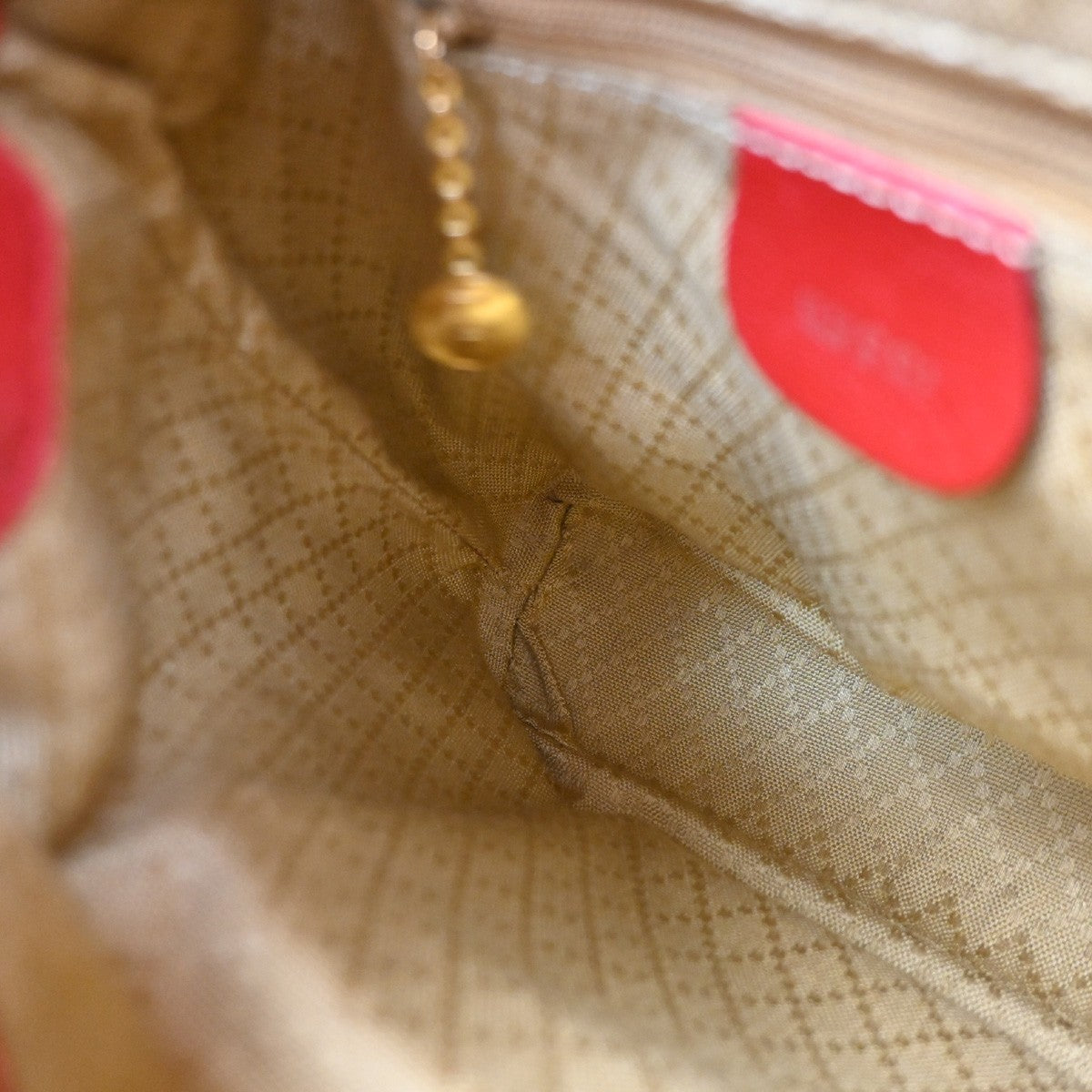 Gucci Vintage Bamboo Leather Red Leather Backpack Bag (Pre-Owned)
