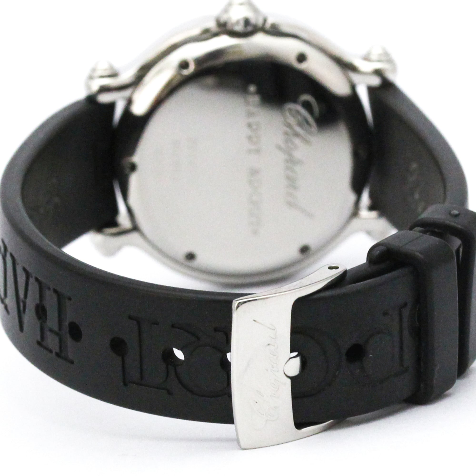 Chopard Happy Sport Fish Round Quartz Stainless Steel And Rubber With Floating Diamonds Watch (Pre-Owned)