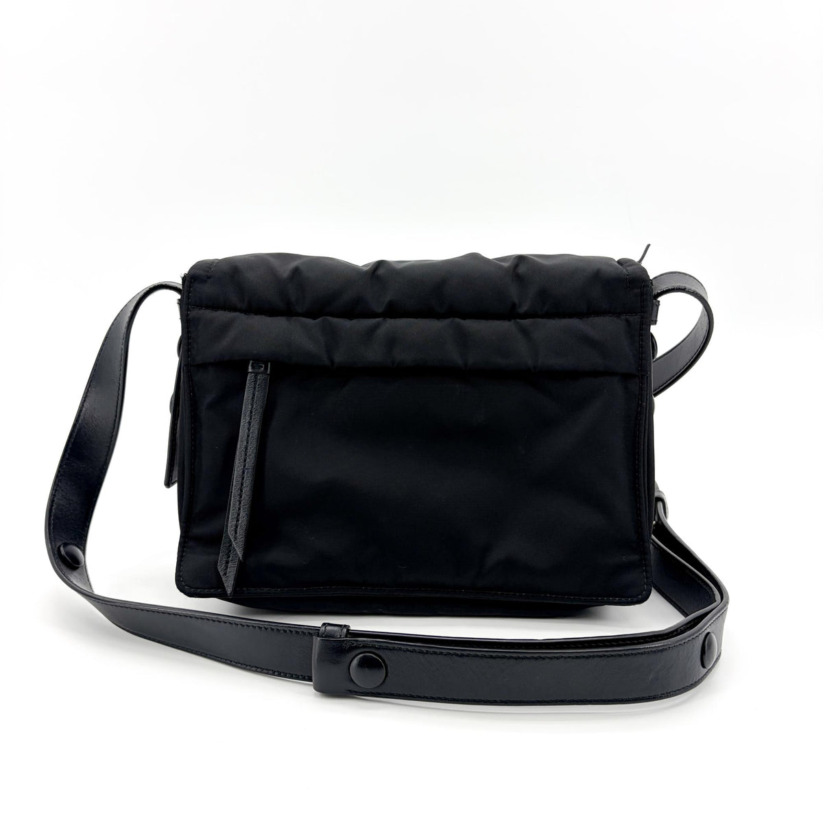 Prada Padded Flap Re-Nylon Black Nylon Shoulder Bag Bag (Pre-Owned)