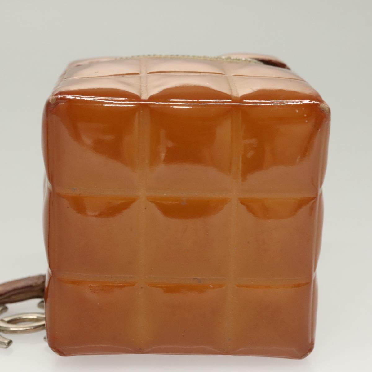 Chanel Rubiks Cube Wristlet Quilted Patent Brown Patent_Leather Bag (Pre-Owned)