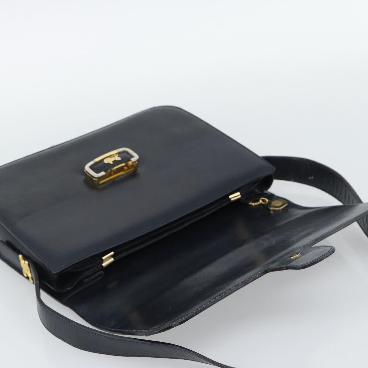 Celine Vintage Horse Carriage Bag Trihomphe Leather Navy Leather Shoulder Bag Bag (Pre-Owned)
