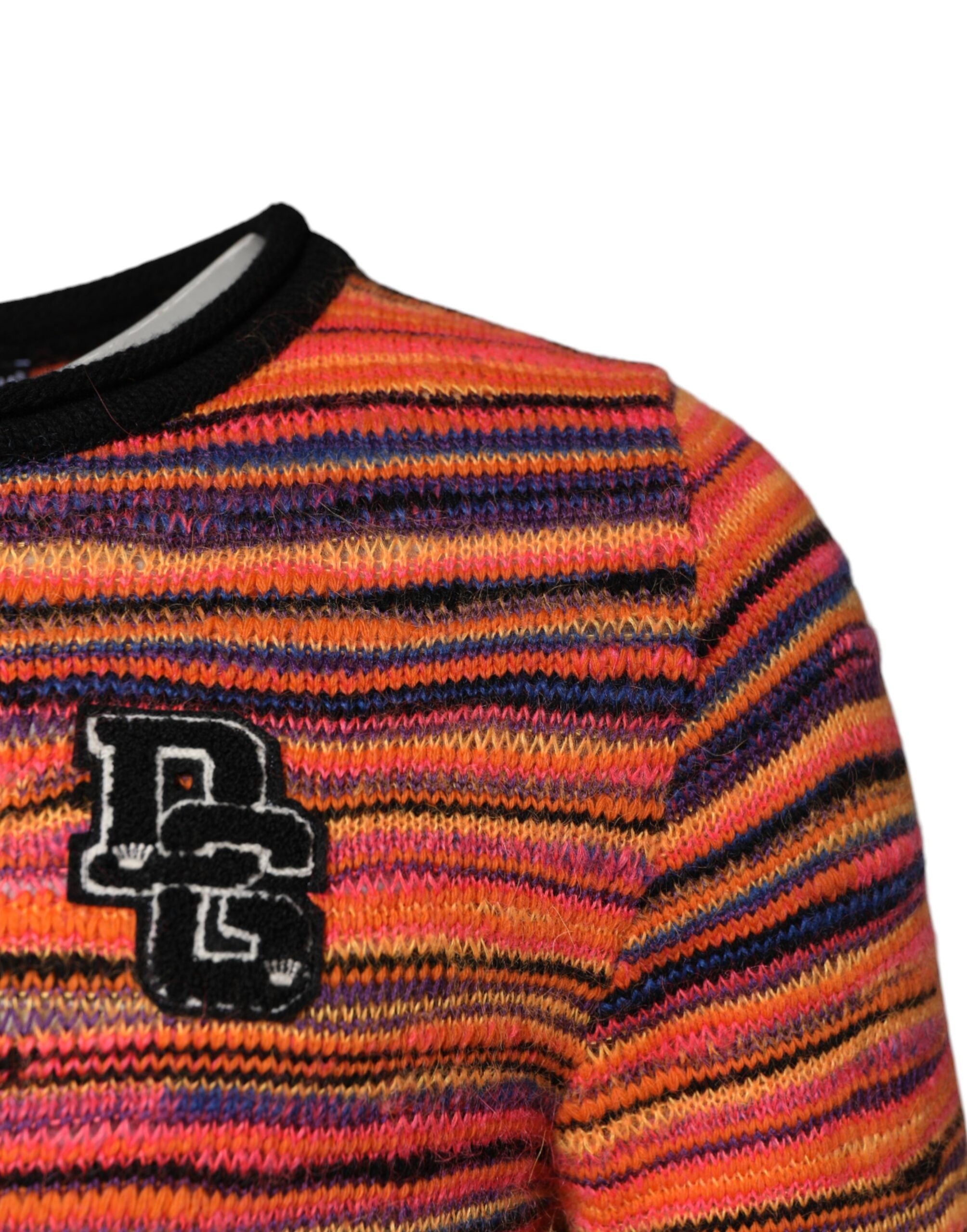 Dolce & Gabbana Multicolor Wool DGLogo Knit Pullover Men's Sweater