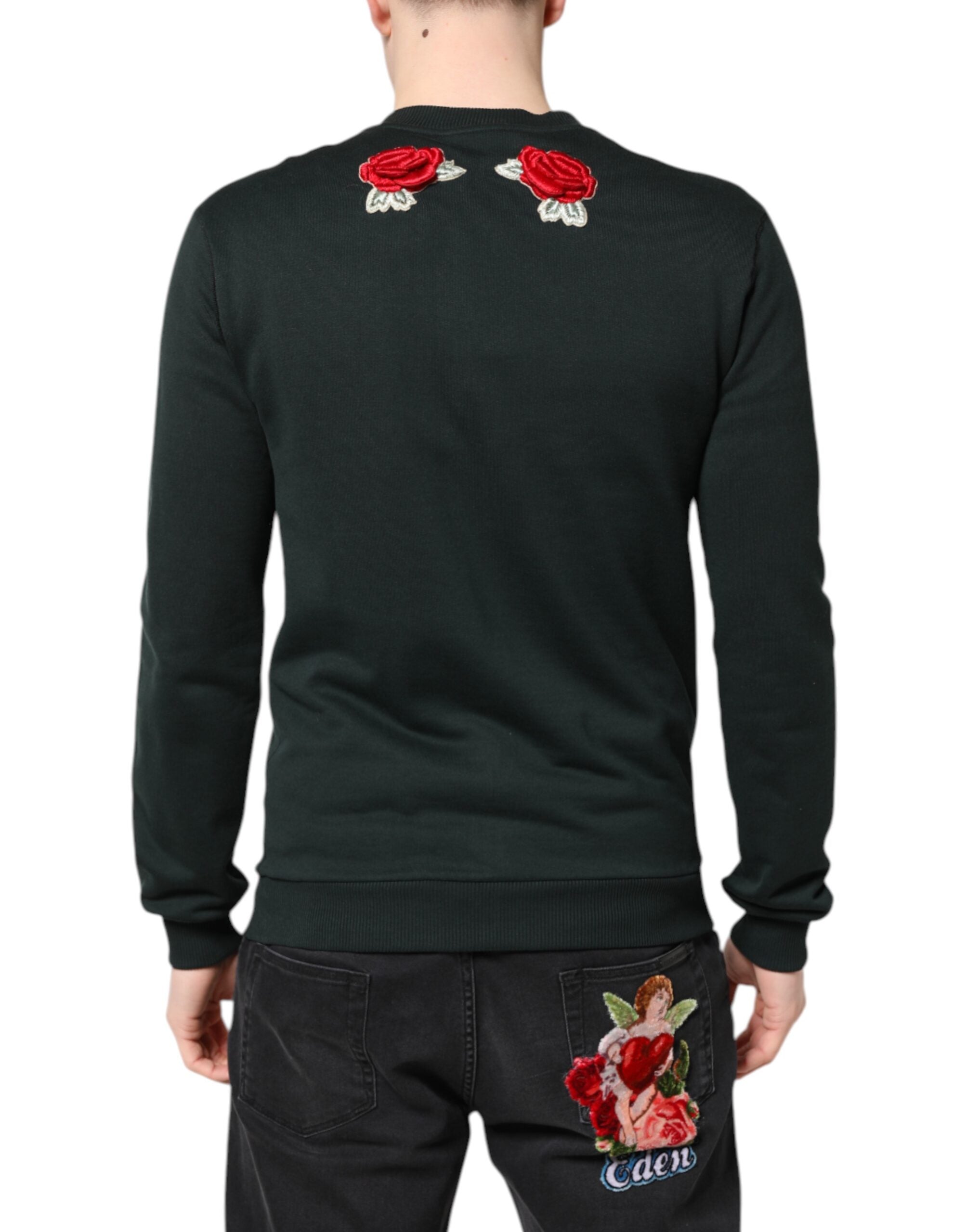 Dolce & Gabbana Black Sequined Embellished Pullover Men's Sweater