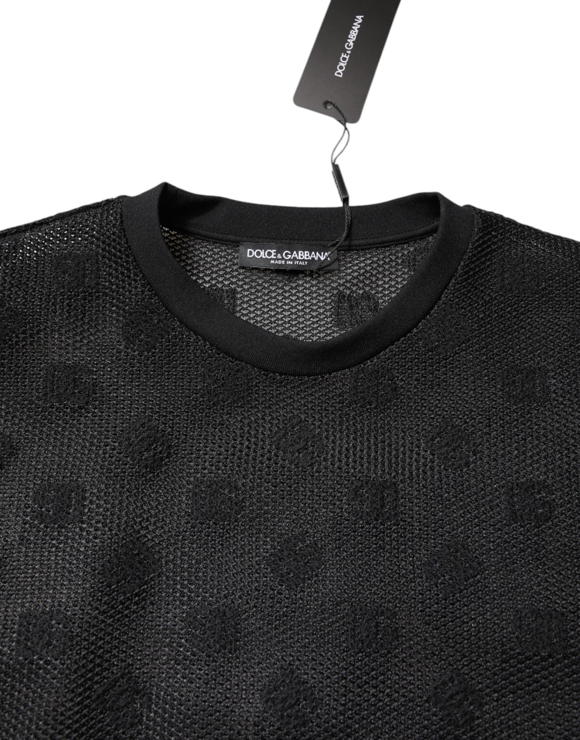 Dolce & Gabbana Black See Through Logo Short Sleeves Men's T-shirt