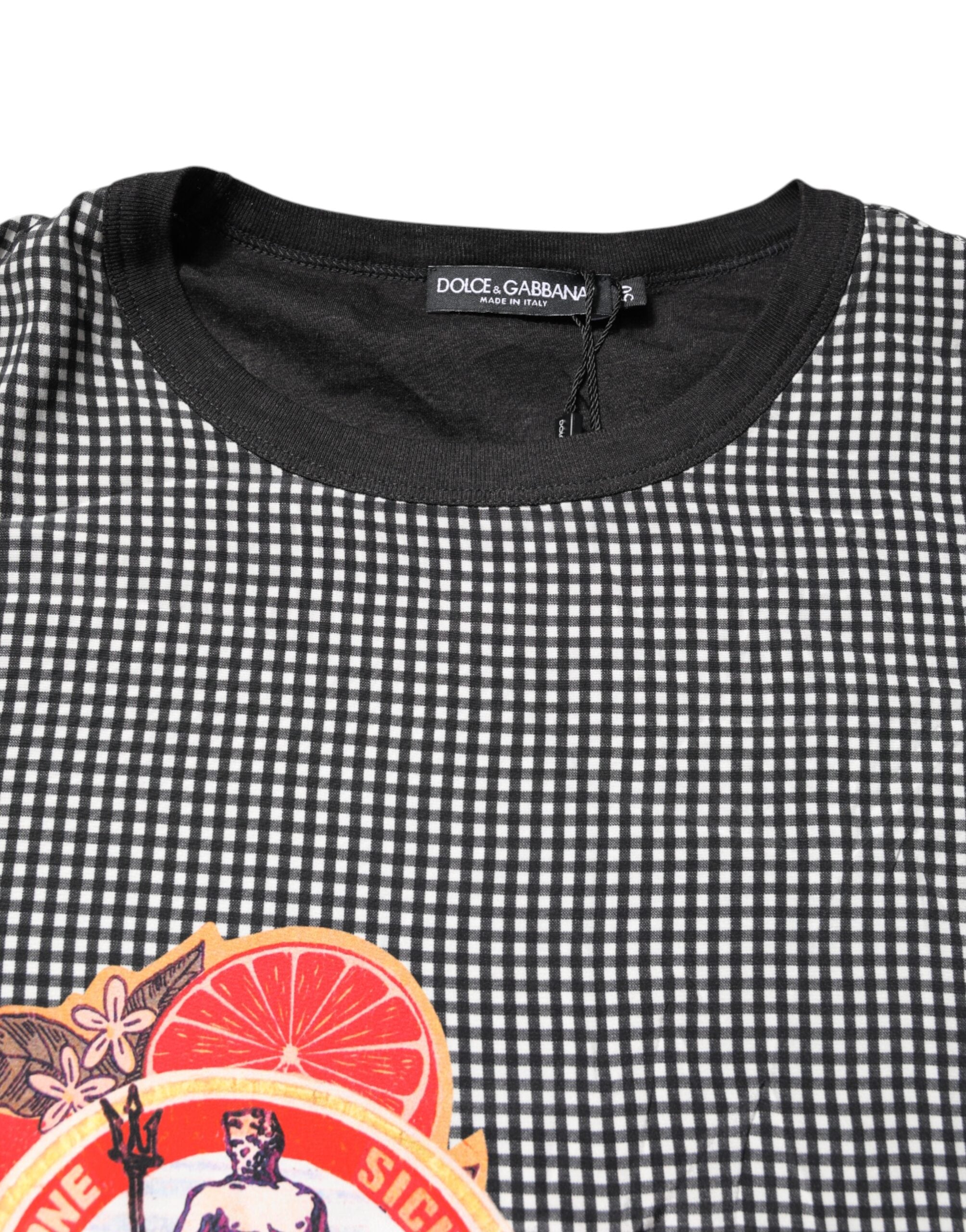 Dolce & Gabbana Black Graphic Print Short Sleeve Men's T-shirt