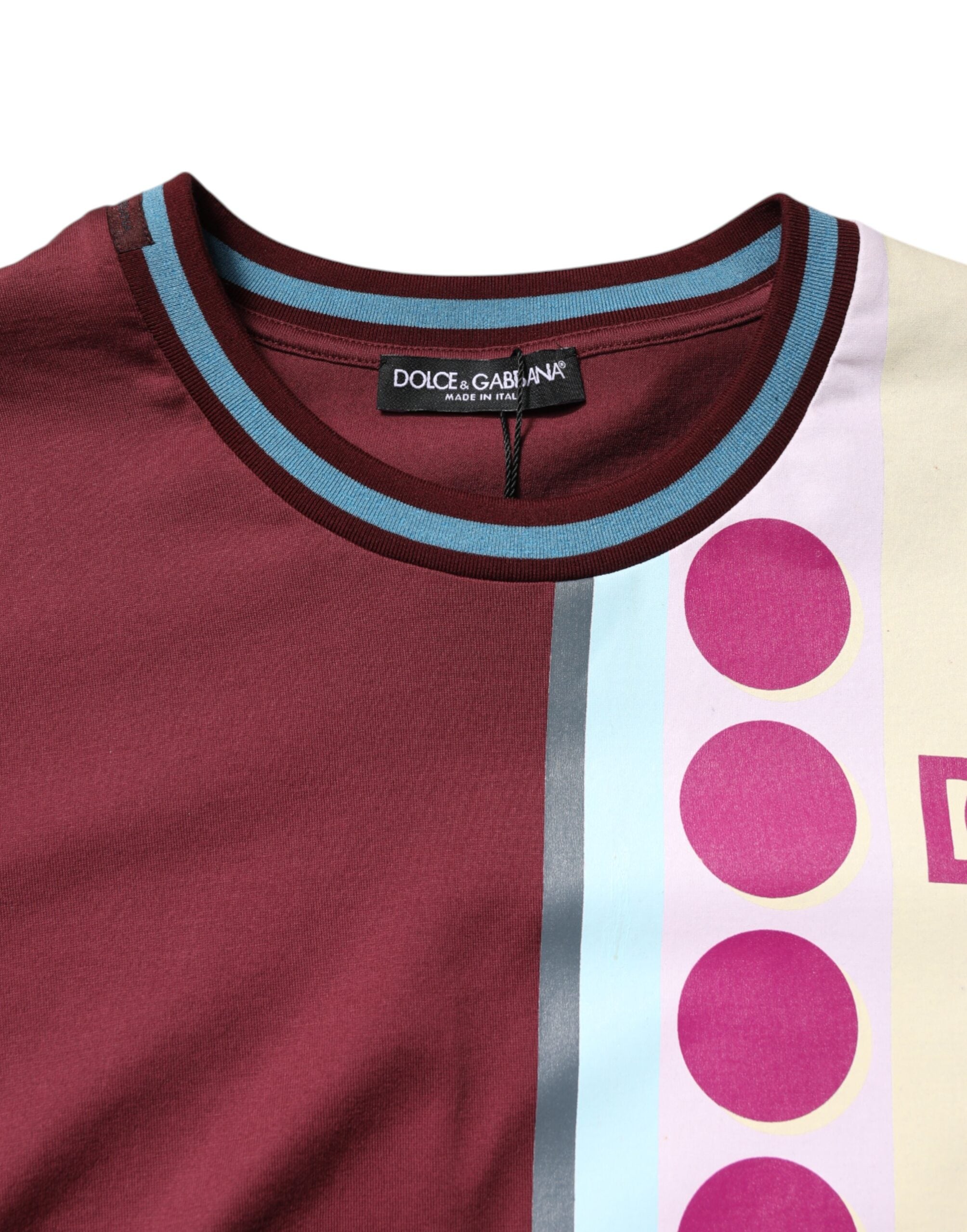 Dolce & Gabbana Multicolor Printed Logo Short Sleeve Men's T-shirt