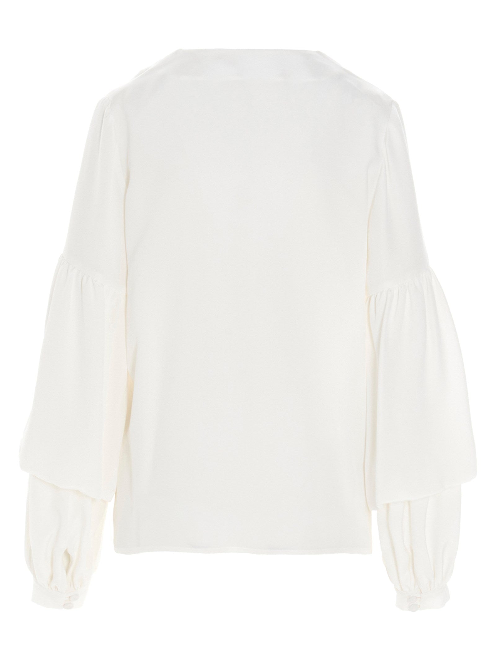 Di.La3 Pari' Women's Puff-Sleeve Silk Shirt