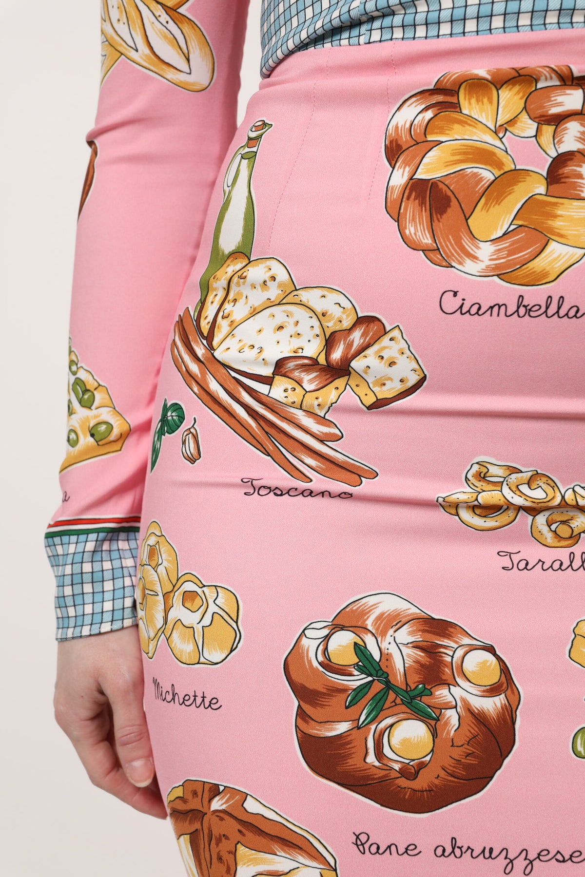 Dolce & Gabbana Pink Pastry Print Bodycon Sheath Midi Women's Dress