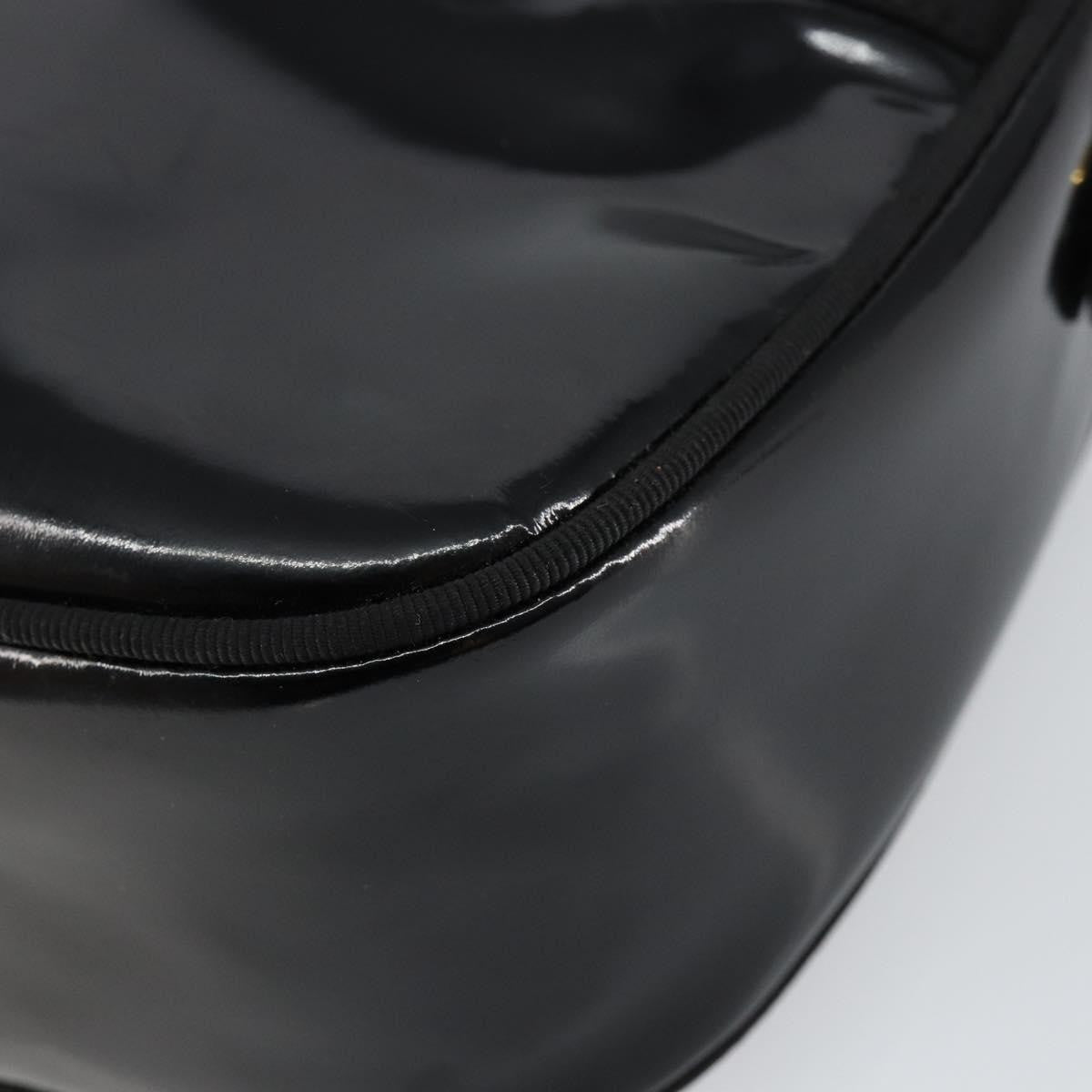 Salvatore Ferragamo Vala Patent Leather Black Patent_Leather Shoulder Bag Bag (Pre-Owned)