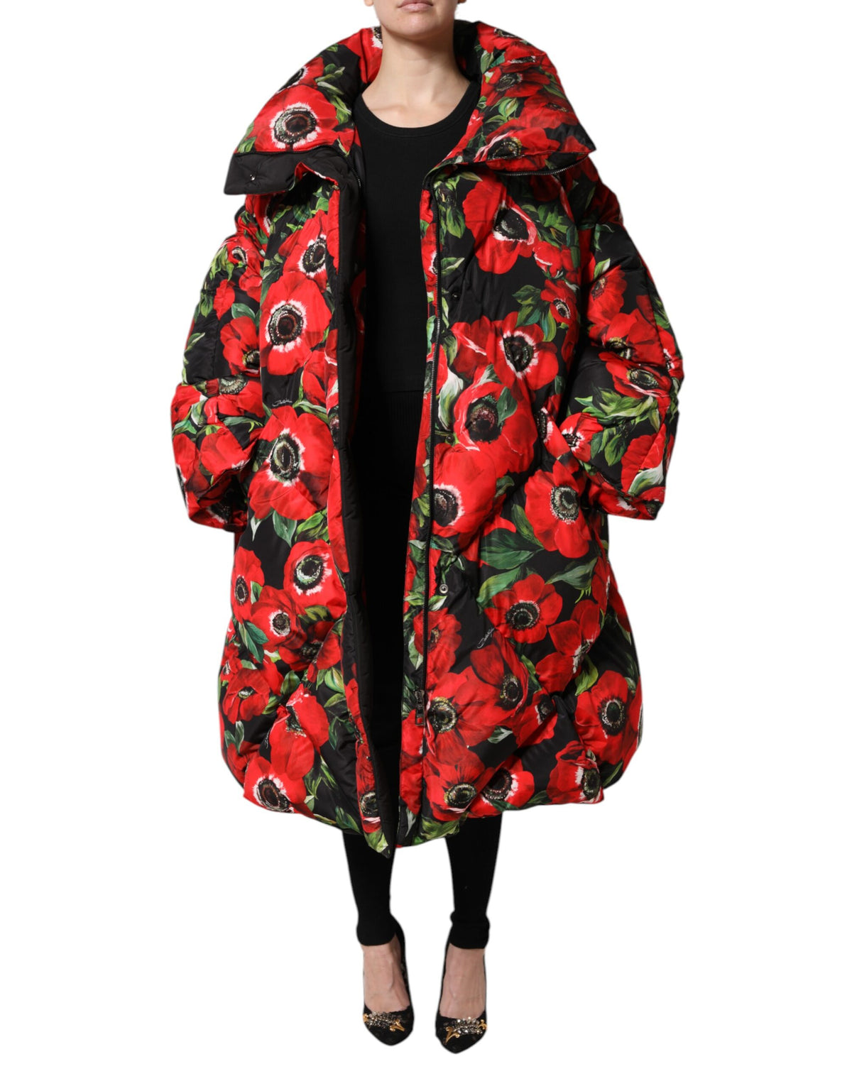 Dolce & Gabbana Multicolor Floral Full Zip Padded Women's Jacket