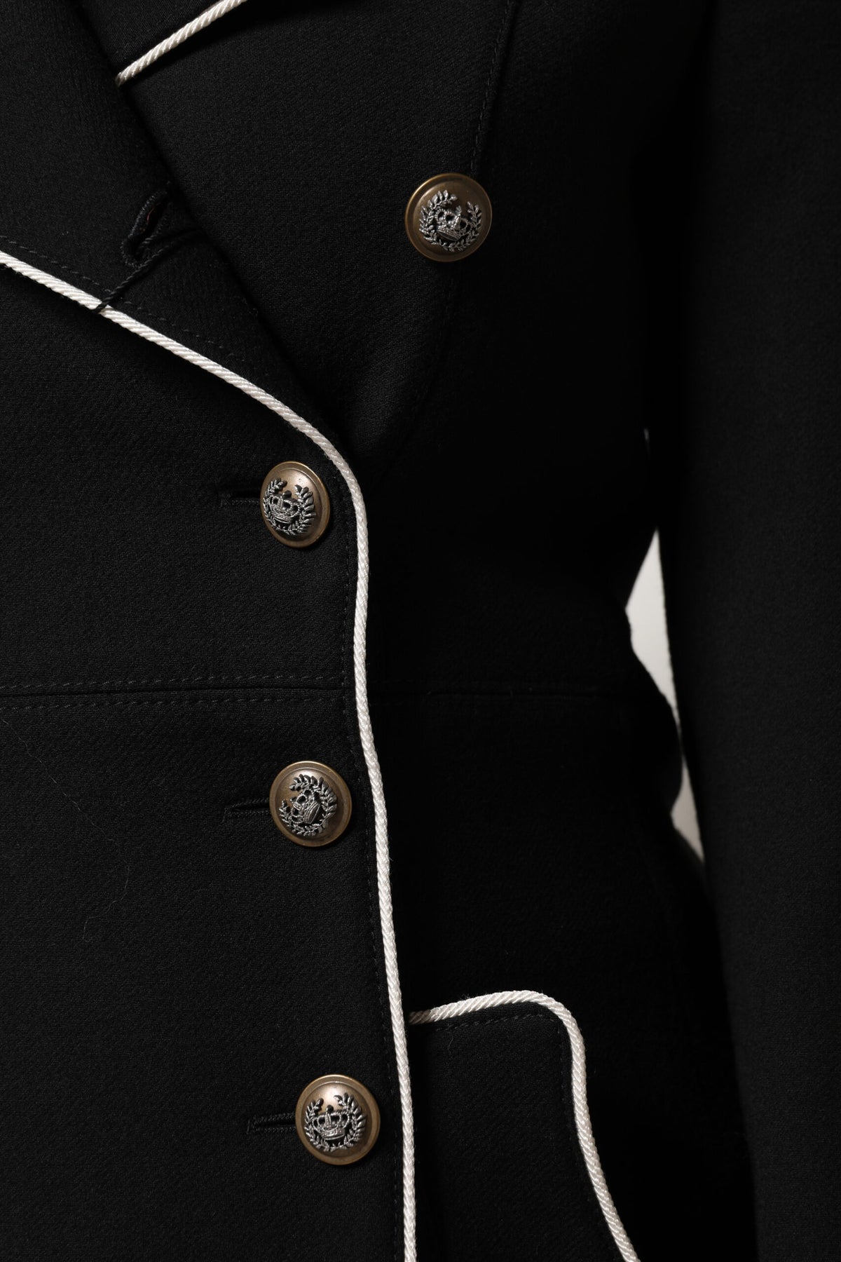 Dolce & Gabbana Black Wool Double Breasted Blazer Women's Jacket