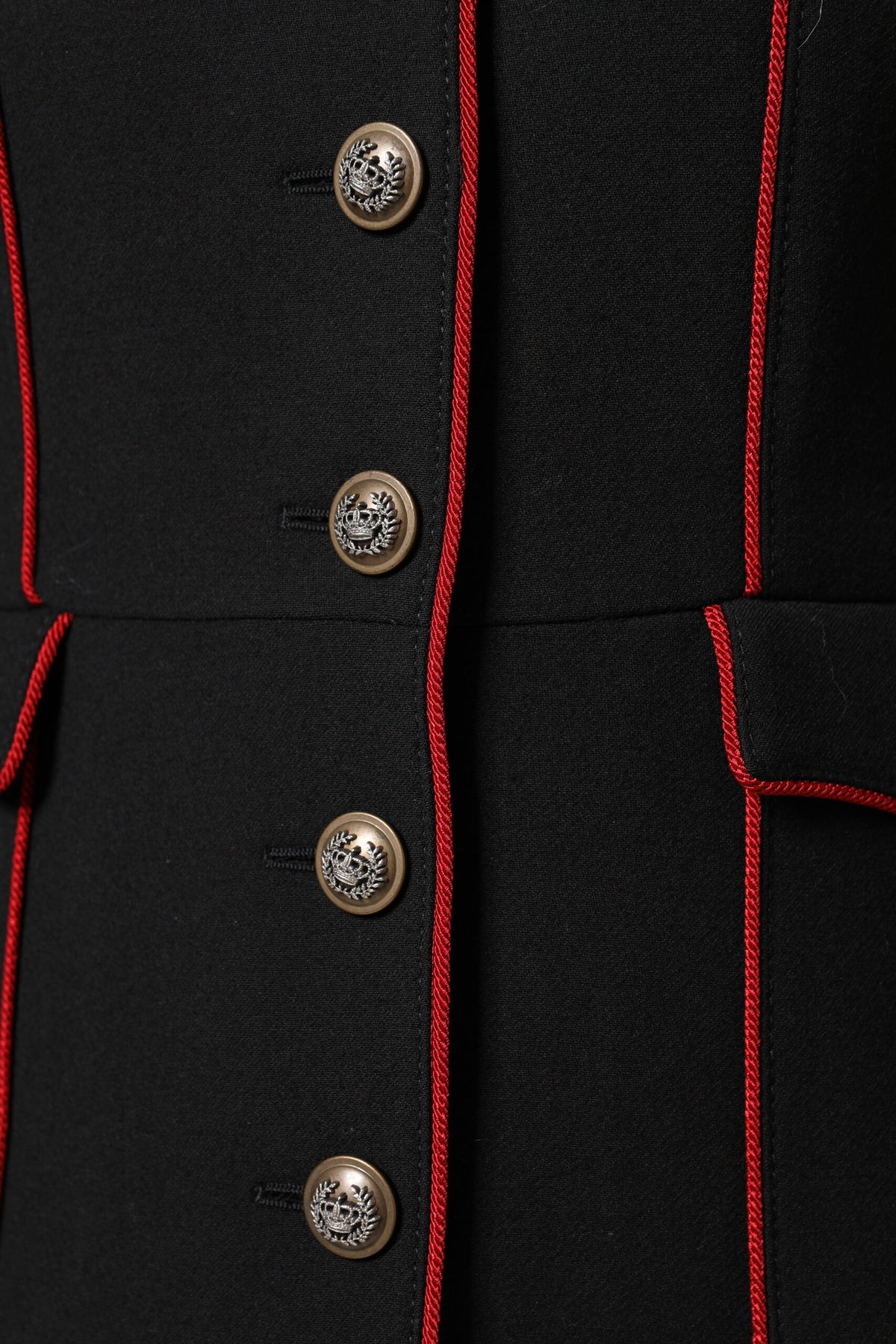 Dolce & Gabbana Black Wool Single Breasted Trench Coat Women's Jacket