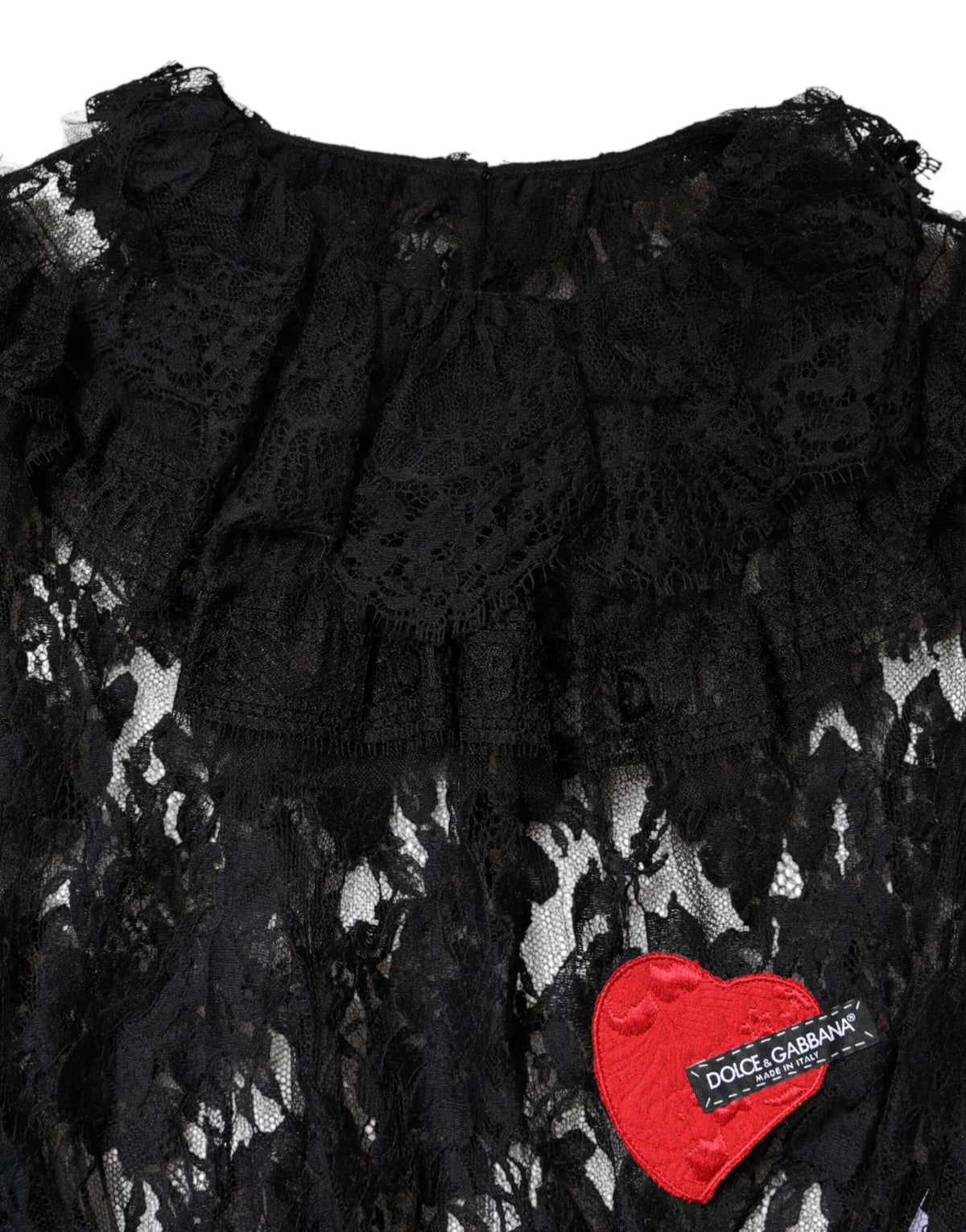 Dolce & Gabbana Black Cotton Floral Lace Women Blouse Women's Top