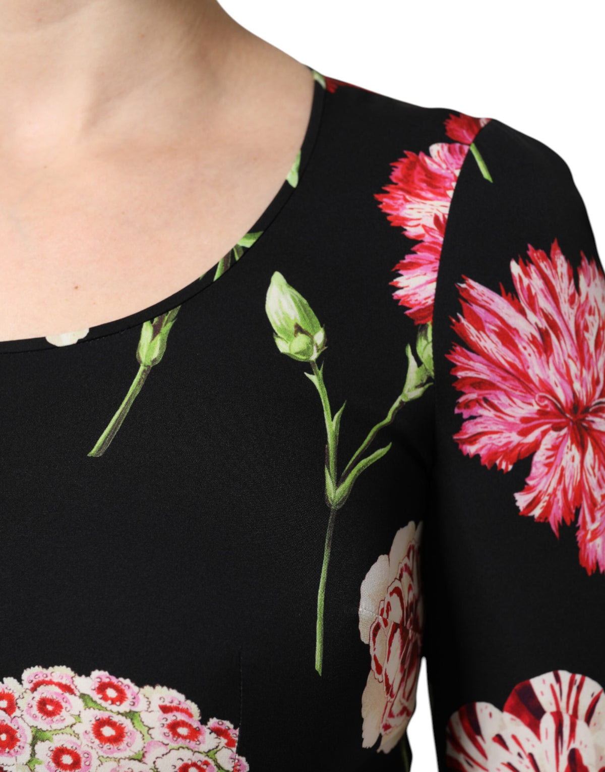 Dolce & Gabbana Black Floral Long Sleeve Women Blouse Women's Top