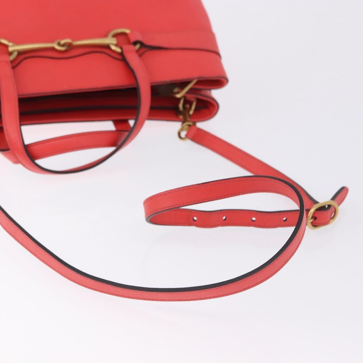 Gucci Bright Bit Convertible Leather Red Leather Tote Bag Bag (Pre-Owned)