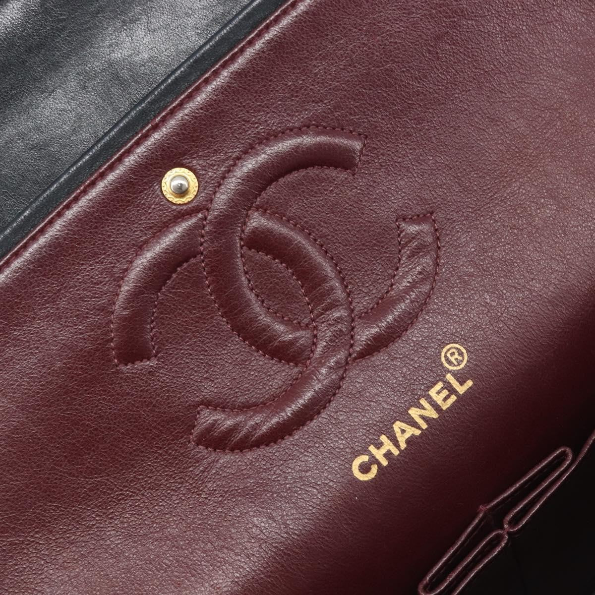 Chanel Timeless - Classic Double Flap Leather Black Leather Handbag (Pre-Owned)