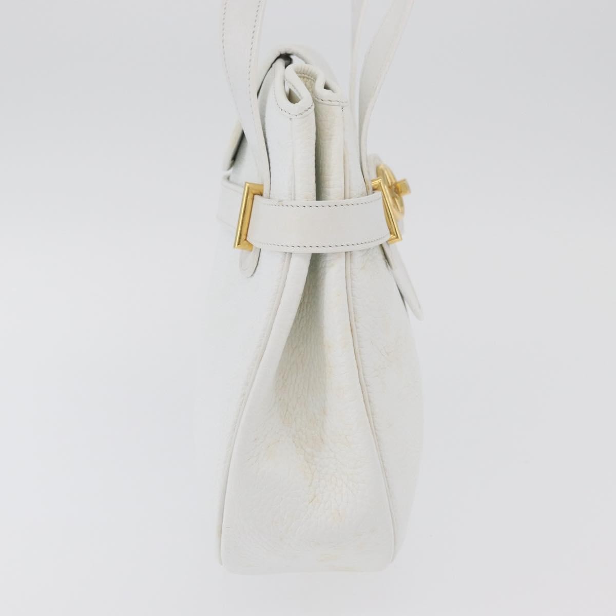 Christian Dior Vintage Leather White_Gold Leather Shoulder Bag Bag (Pre-Owned)