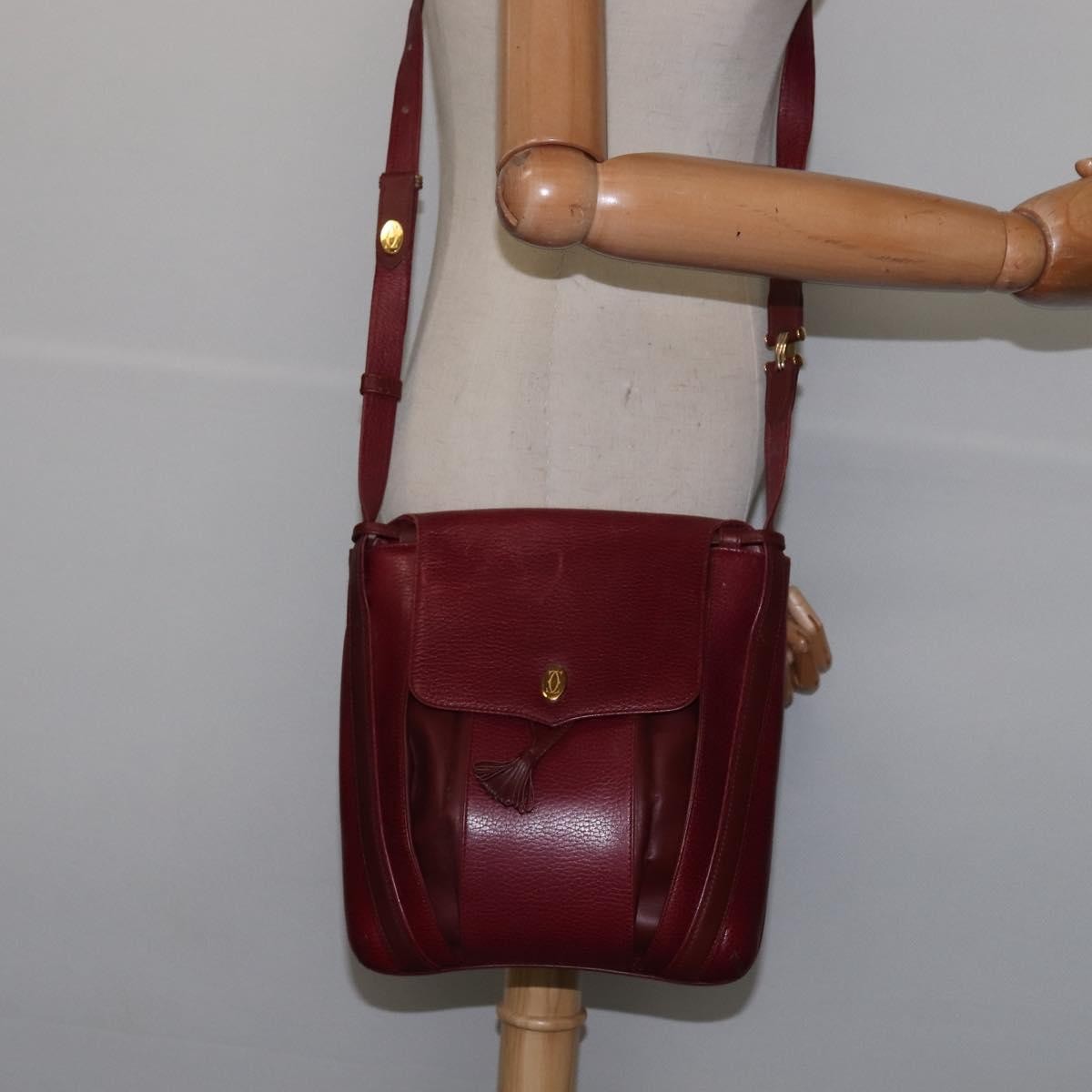 Cartier Must De Cartier Leather Burgundy Leather Bag (Pre-Owned)