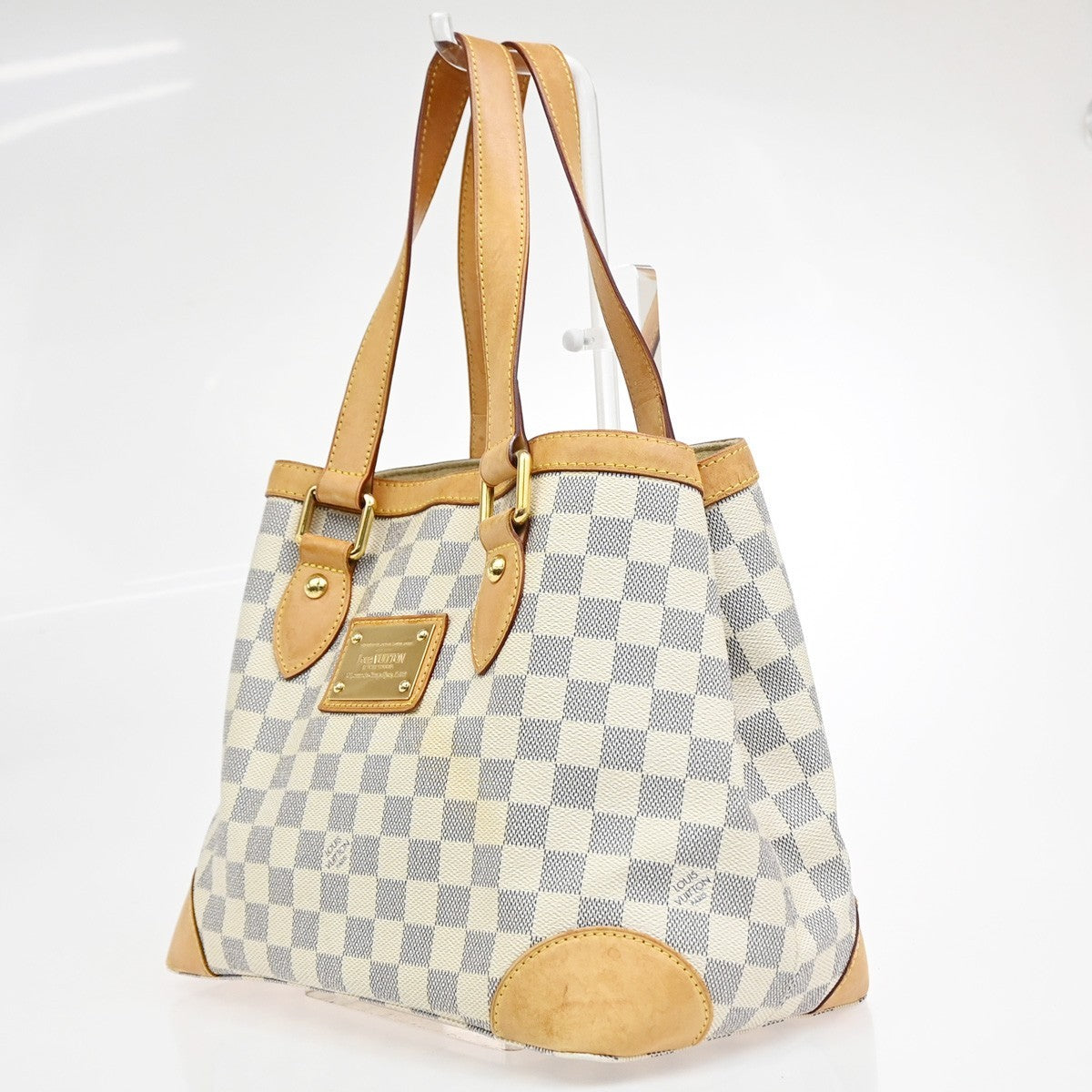 Louis Vuitton Hampstead Damier White Canvas Handbag (Pre-Owned)