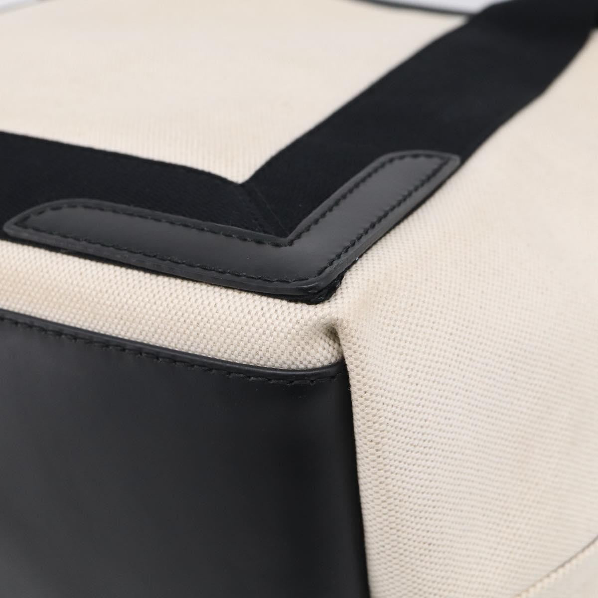 Balenciaga Navy Cabas Canvas With Leather White Canvas Tote Bag Bag (Pre-Owned)