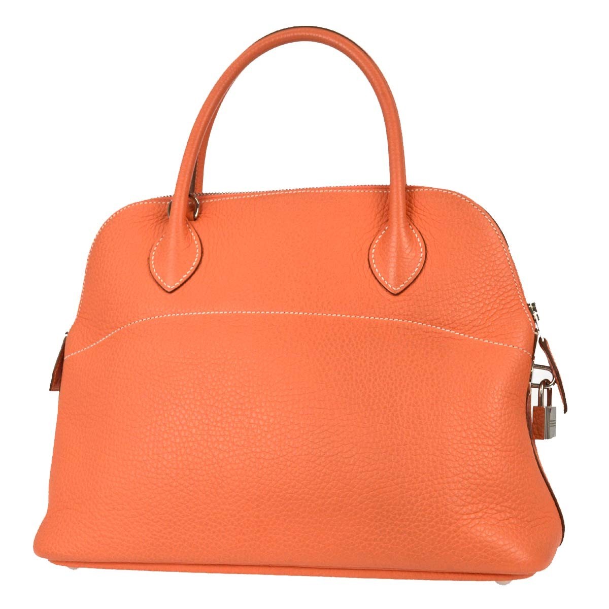 Hermes Bolide Clemence Orange Leather Handbag (Pre-Owned)