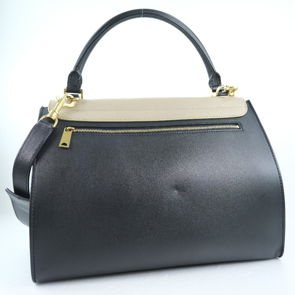 Celine Trapeze Leather With Suede Black Leather Bag (Pre-Owned)