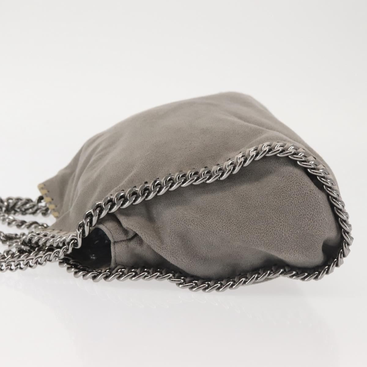 Stella Mccartney Falabella Fold Over Faux Suede Gray Synthetic Shoulder Bag Bag (Pre-Owned)