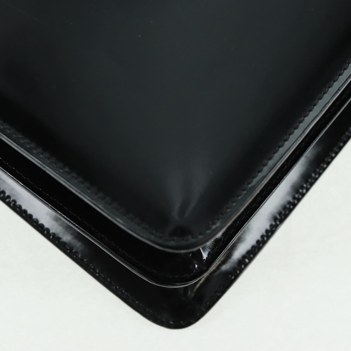 Gucci Vintage Bamboo Handle Patent Leather Black Patent_Leather Handbag (Pre-Owned)