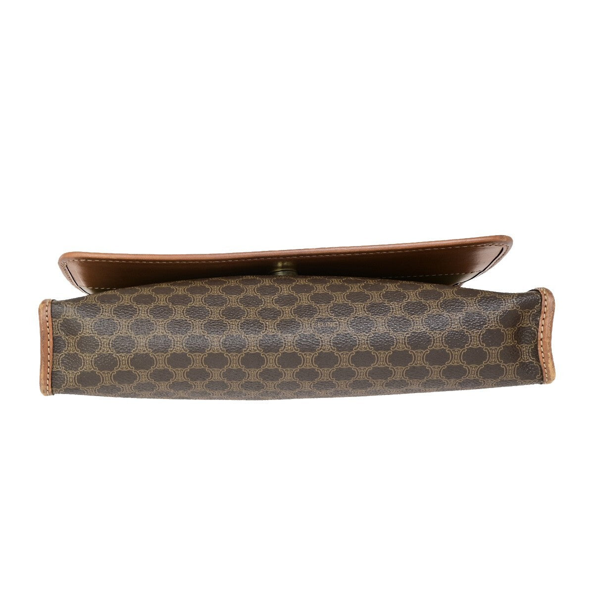 Celine Vintage Macadam Canvas And Leather Brown Canvas Shoulder Bag Bag (Pre-Owned)