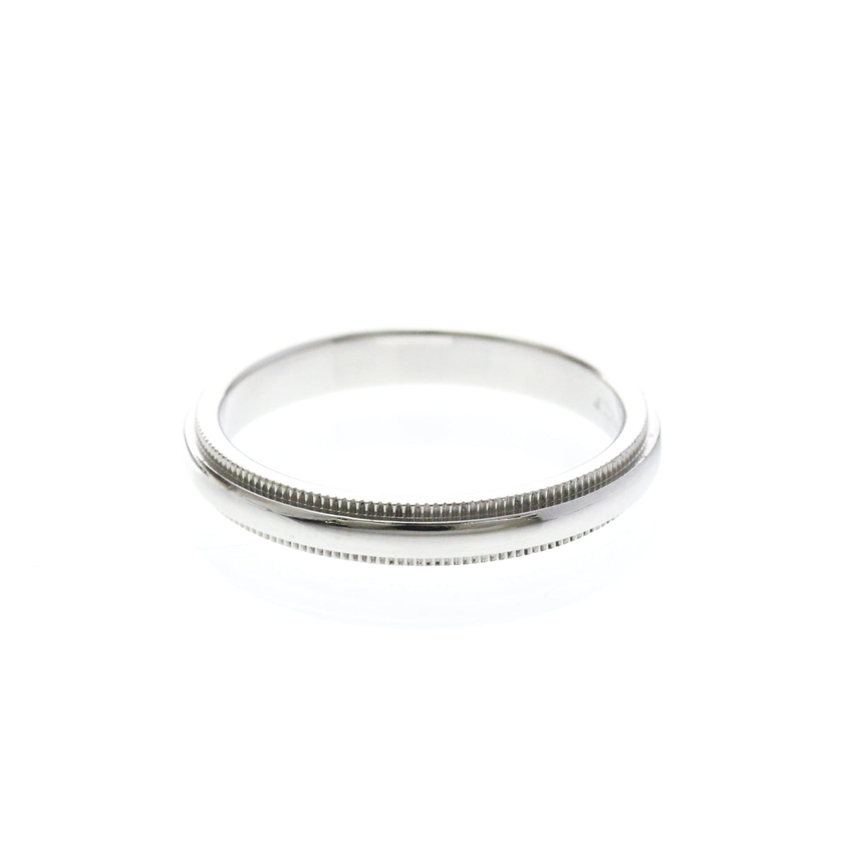 Tiffany & Co. Classic Milgrain Band Platinum Silver Platinum Ring Jewelry (Pre-Owned)