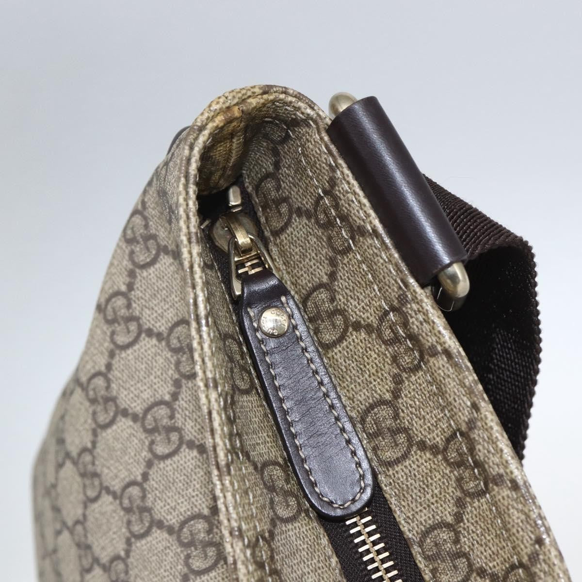 Gucci Zip Top Messenger Gg Coated Canvas Beige Canvas Shoulder Bag Bag (Pre-Owned)