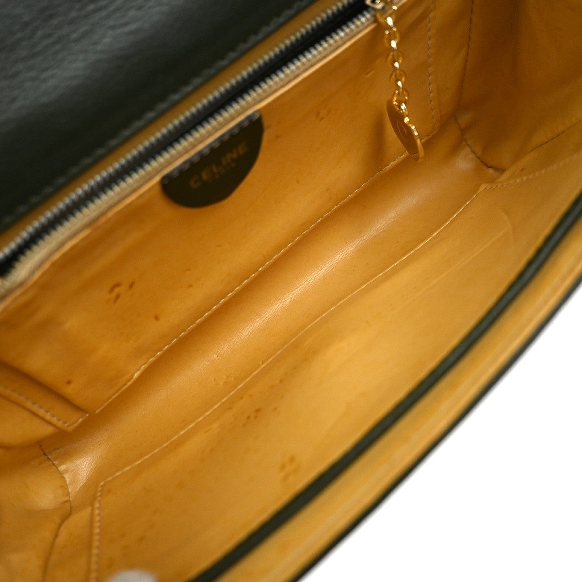 Celine Vintage Leather Green Leather Shoulder Bag Bag (Pre-Owned)
