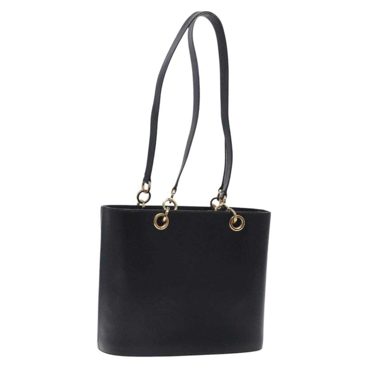 Salvatore Ferragamo Vintage Leather Black Leather Tote Bag Bag (Pre-Owned)