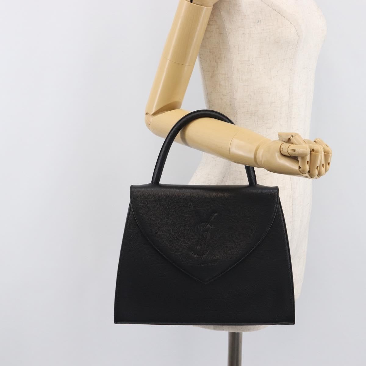 Saint Laurent Handbag Leather Black Leather Handbag (Pre-Owned)