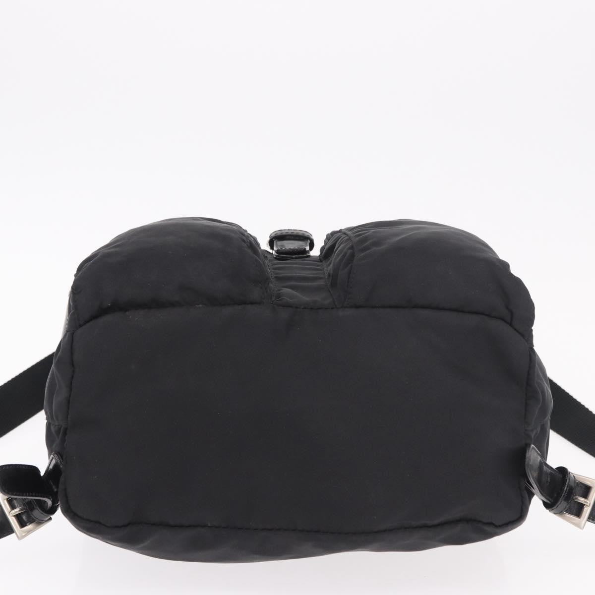 Prada Double Front Pocket Tessuto Black Nylon Backpack Bag (Pre-Owned)