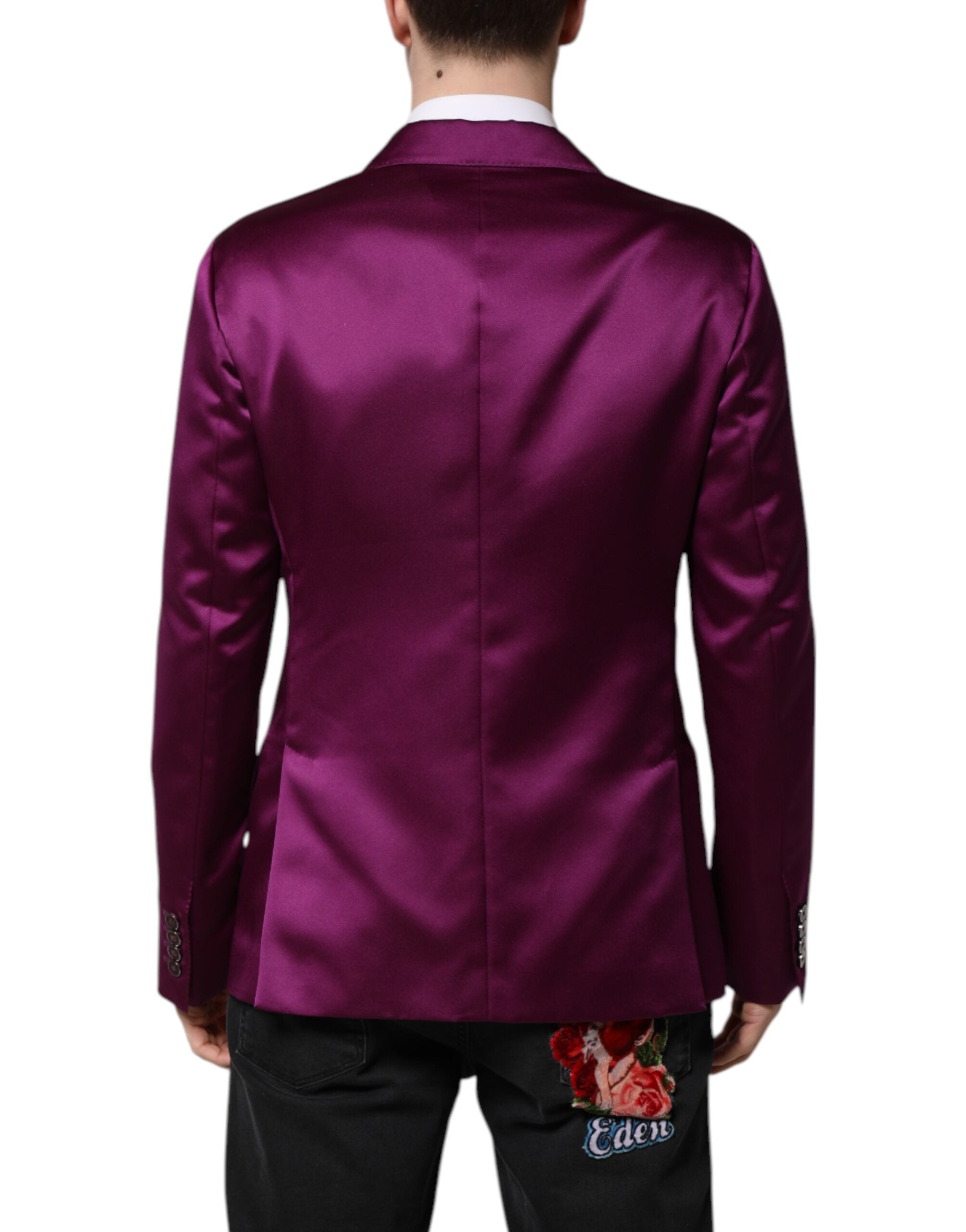 Dolce & Gabbana Purple Double Breasted Men Suit Coat Men's Blazer
