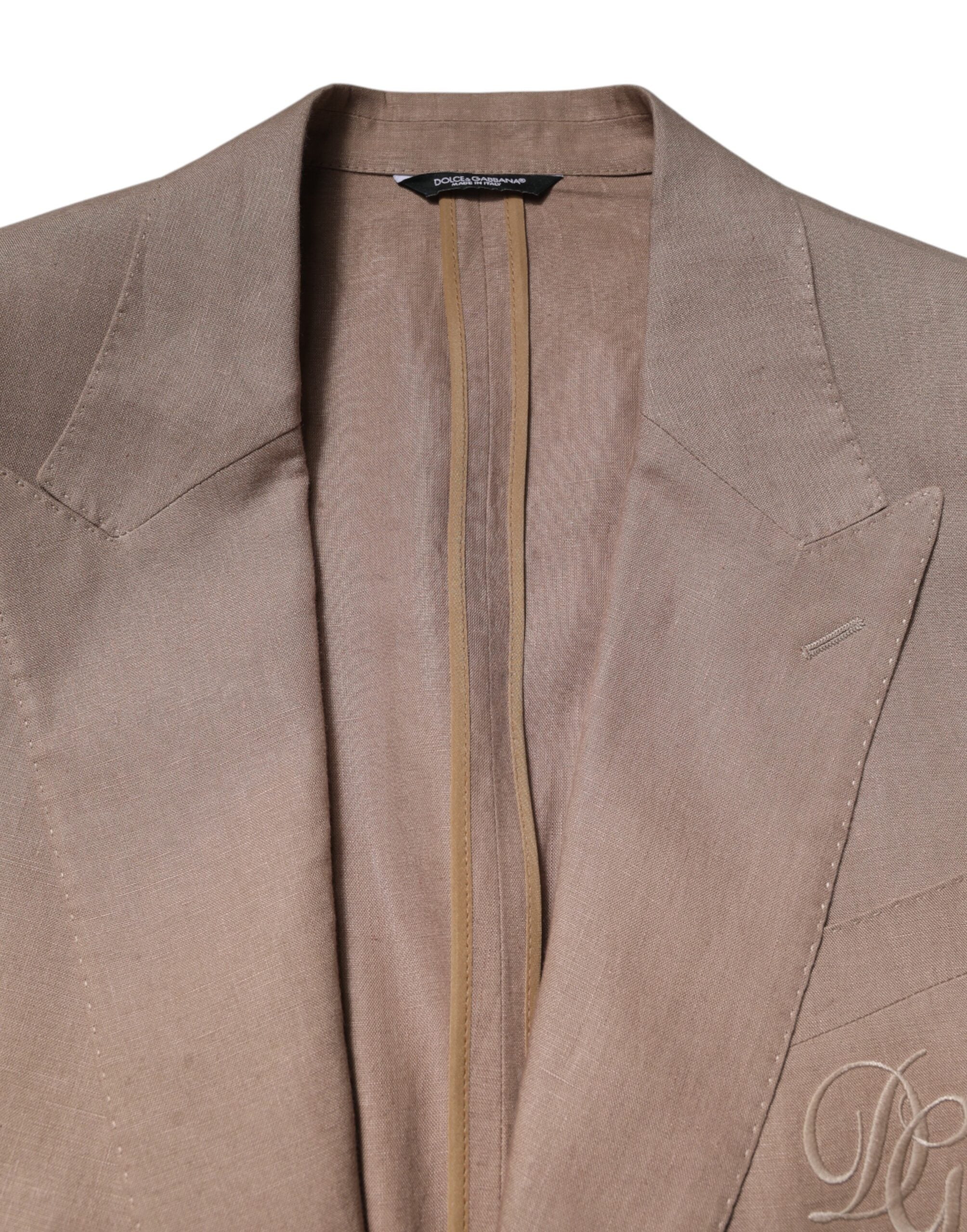 Dolce & Gabbana Beige TAORMINA Single Breasted Coat Men's Blazer