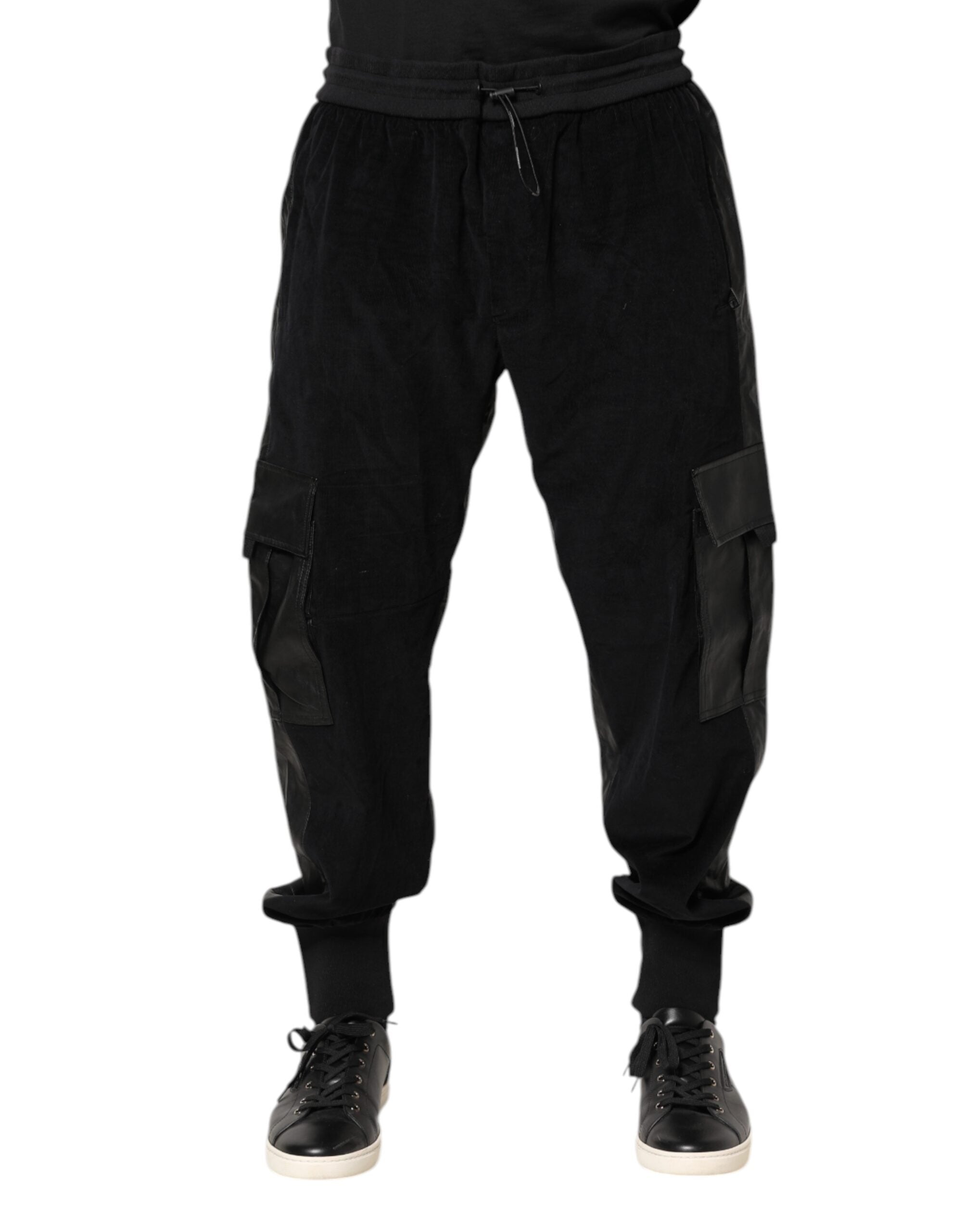 Dolce & Gabbana Black Cotton Cargo Jogger SweatMen's Men's Pants (Pre-Owned)