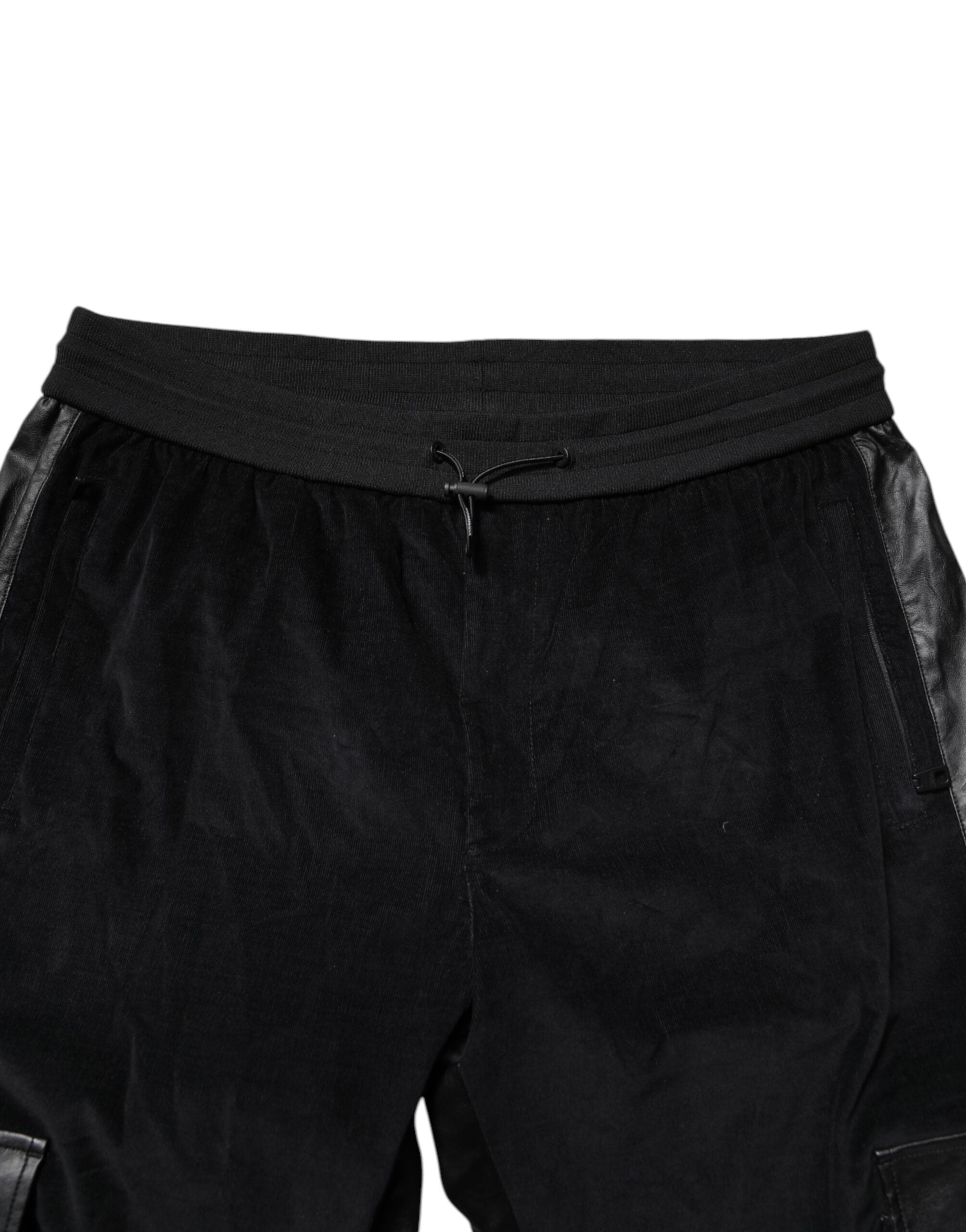 Dolce & Gabbana Black Cotton Cargo Jogger SweatMen's Men's Pants (Pre-Owned)