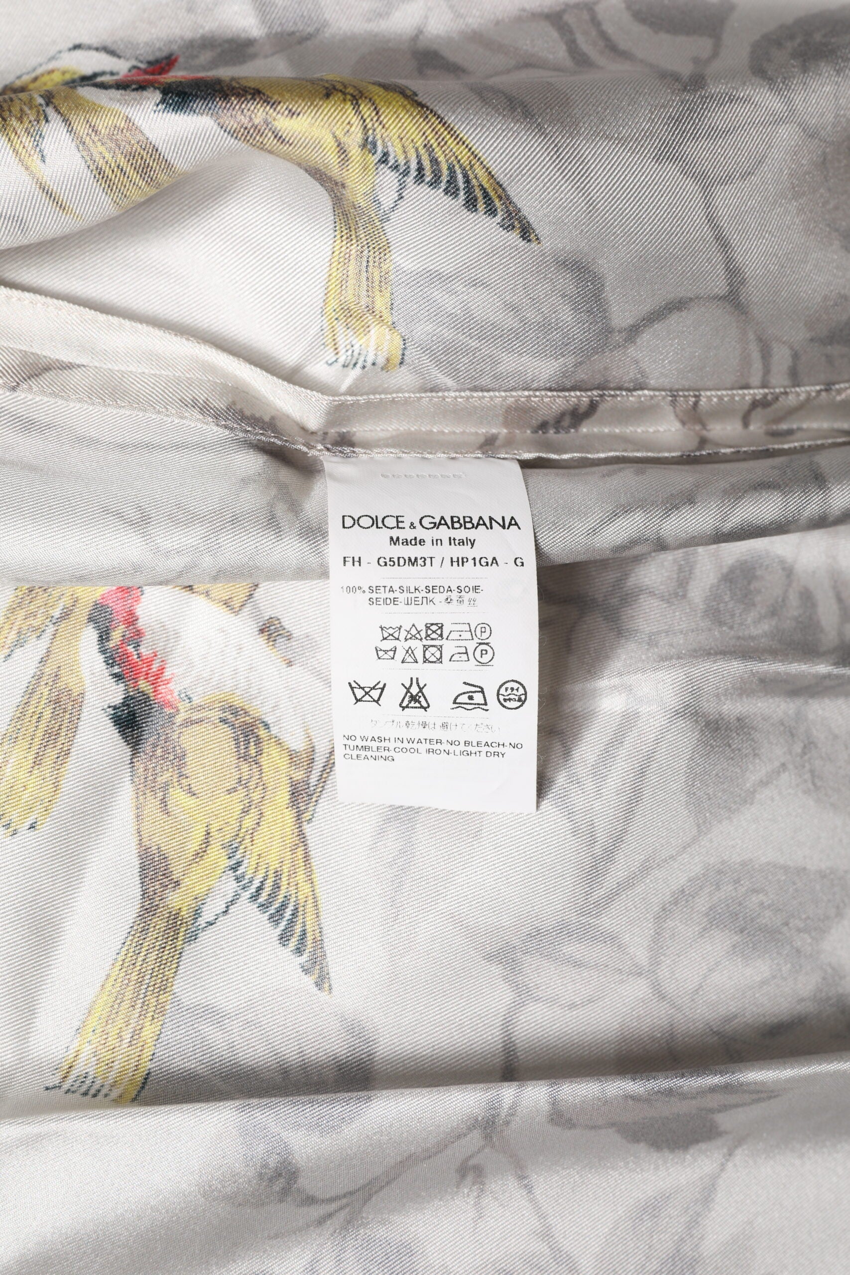 Dolce & Gabbana Multicolor Silk Printed Button Down Men's Shirt