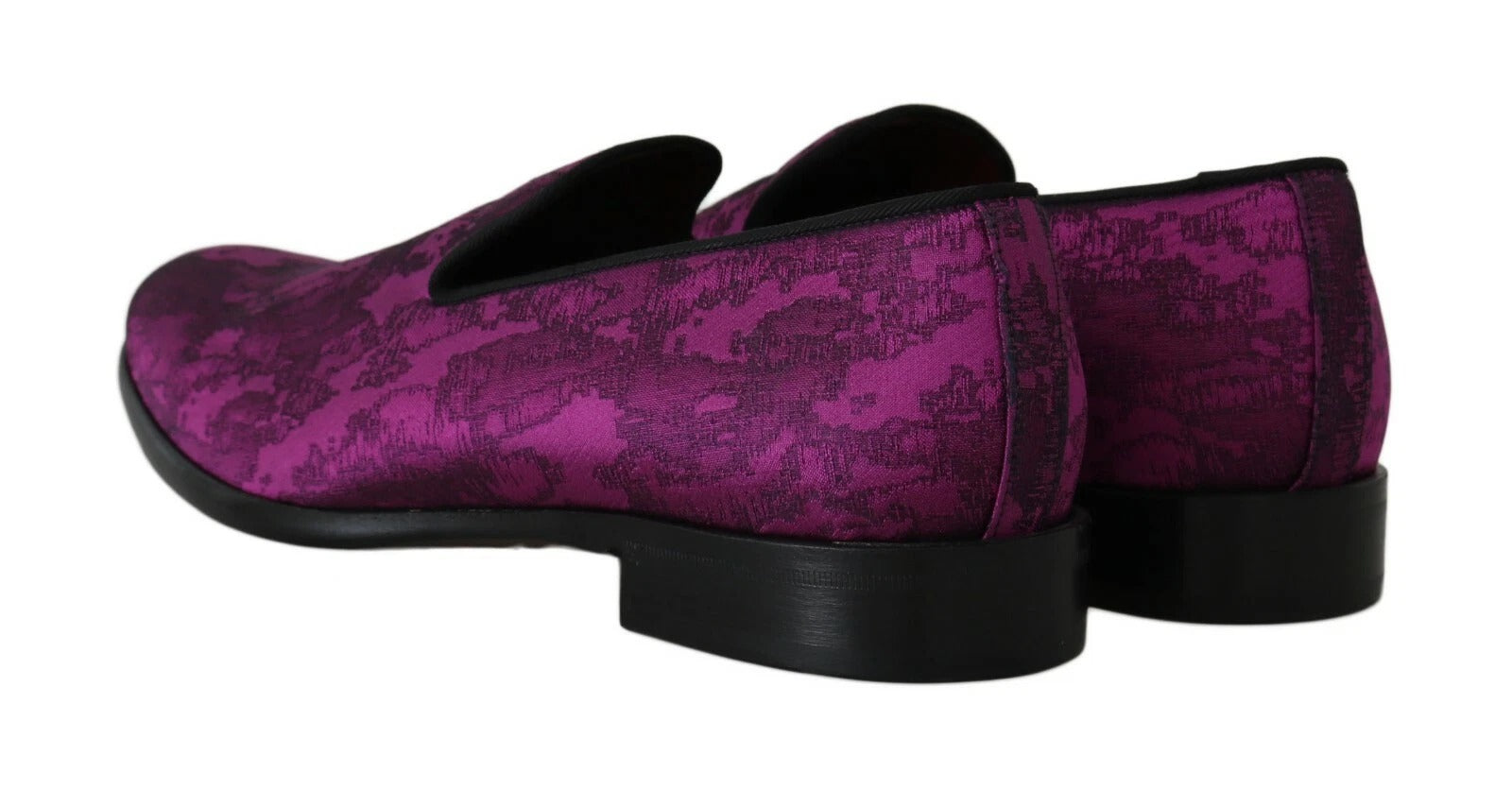 Dolce & Gabbana Purple Jacquard Loafers Dress Formal Men's Shoes