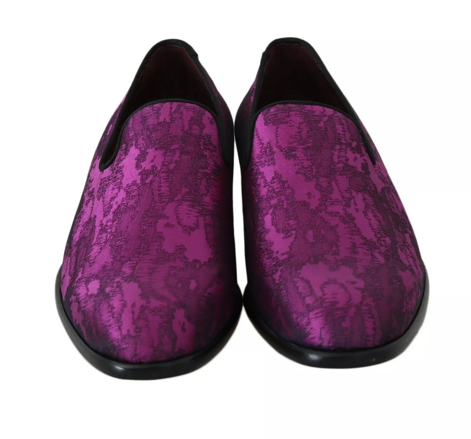 Dolce & Gabbana Purple Jacquard Loafers Dress Formal Men's Shoes