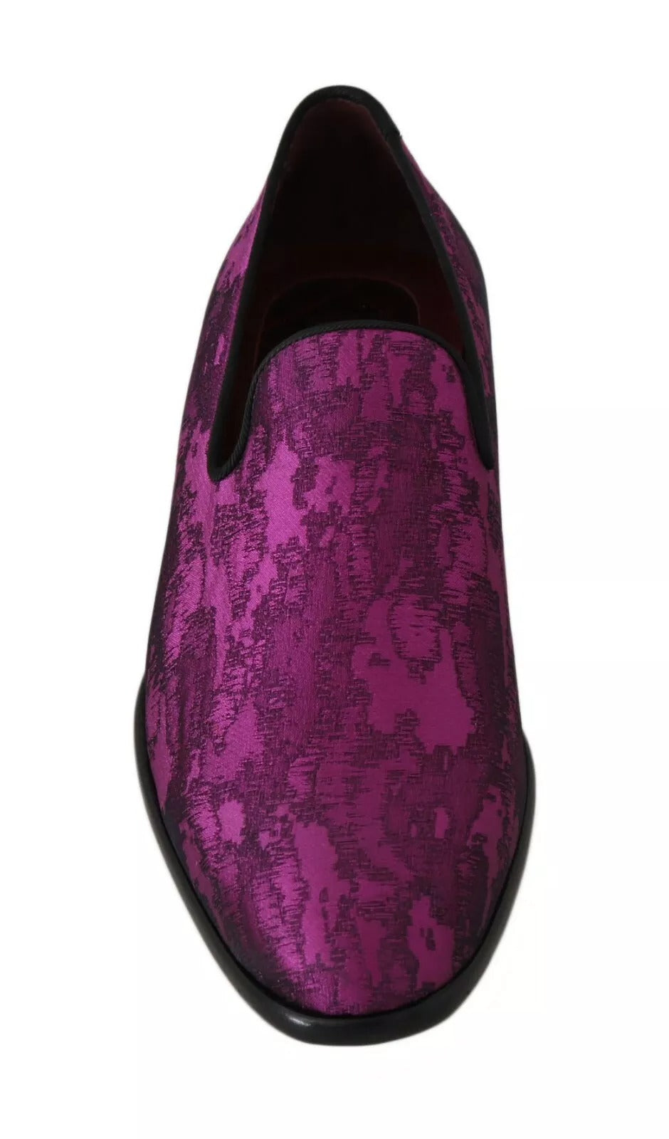 Dolce & Gabbana Purple Jacquard Loafers Dress Formal Men's Shoes