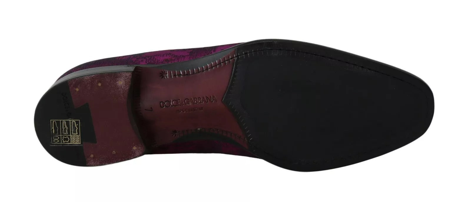 Dolce & Gabbana Purple Jacquard Loafers Dress Formal Men's Shoes
