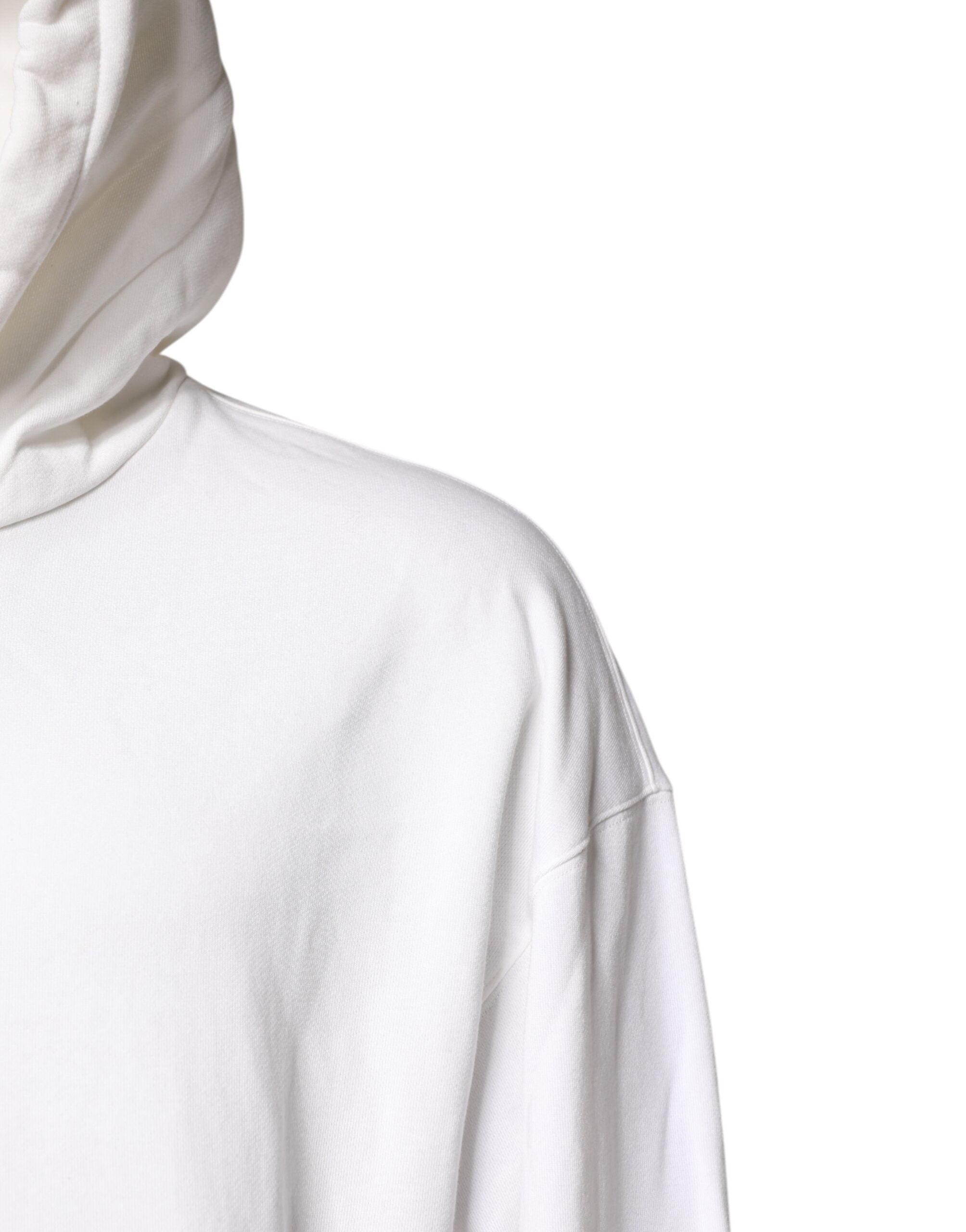 Dolce & Gabbana White Embossed Logo Hooded Sweatshirt Men's Sweater (Pre-Owned)