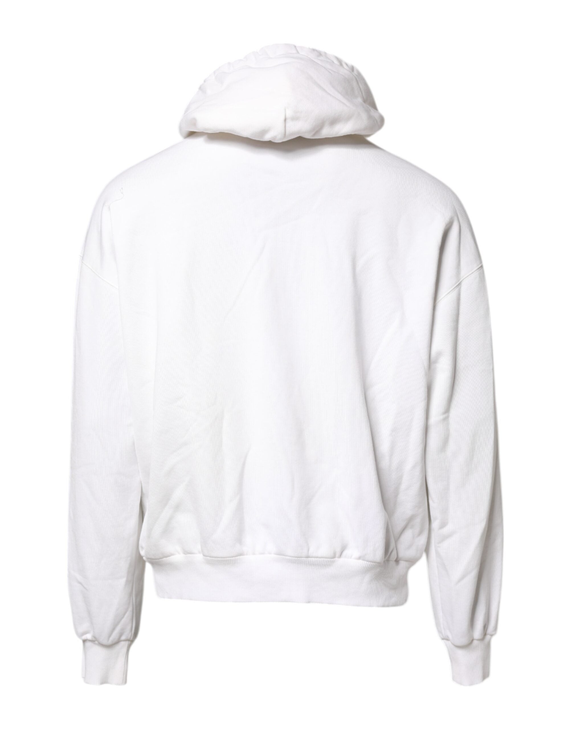 Dolce & Gabbana White Embossed Logo Hooded Sweatshirt Men's Sweater (Pre-Owned)
