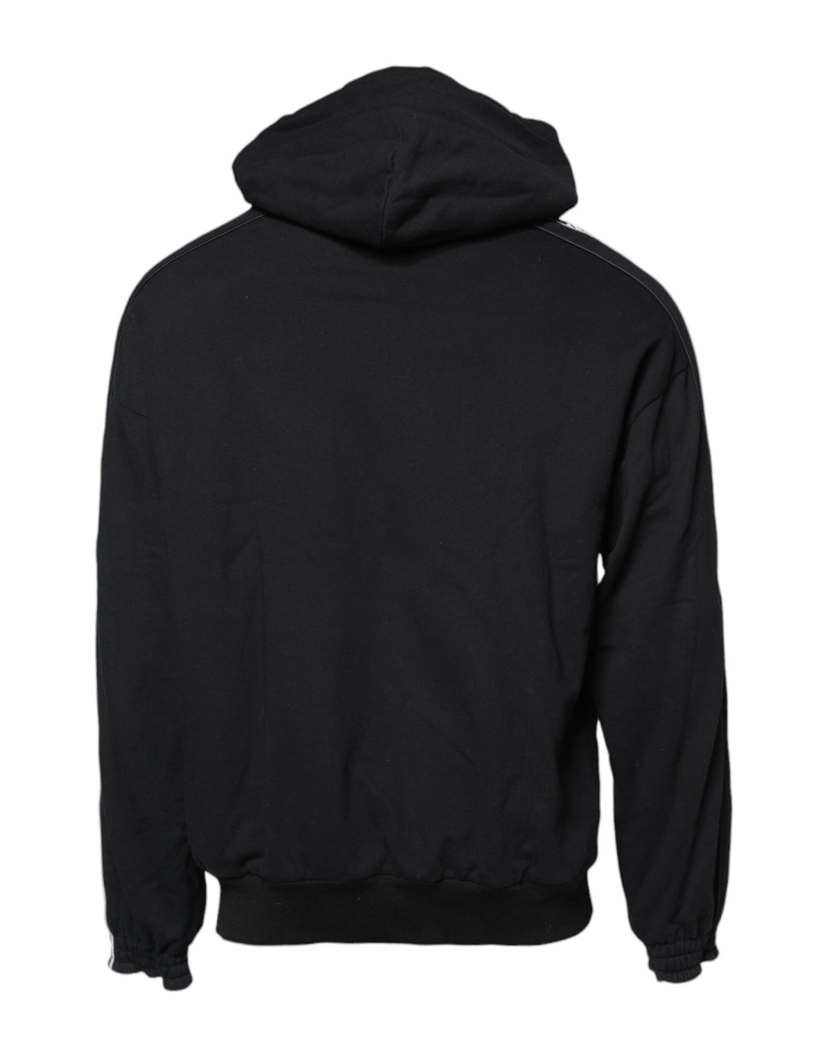 Dolce & Gabbana Black Cotton Logo Hooded Sweatshirt Men's Sweater
