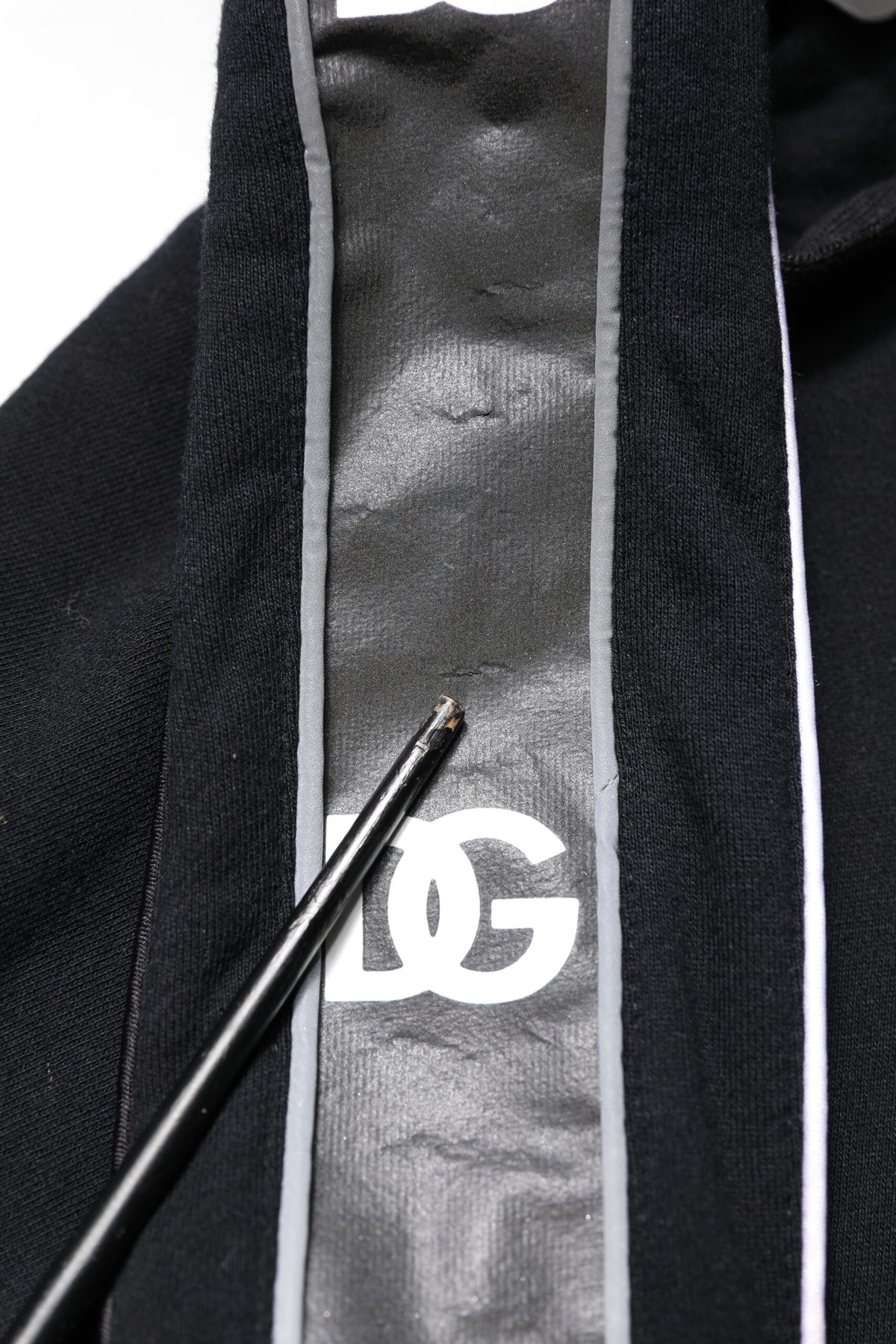 Dolce & Gabbana Black Cotton Logo Hooded Sweatshirt Men's Sweater