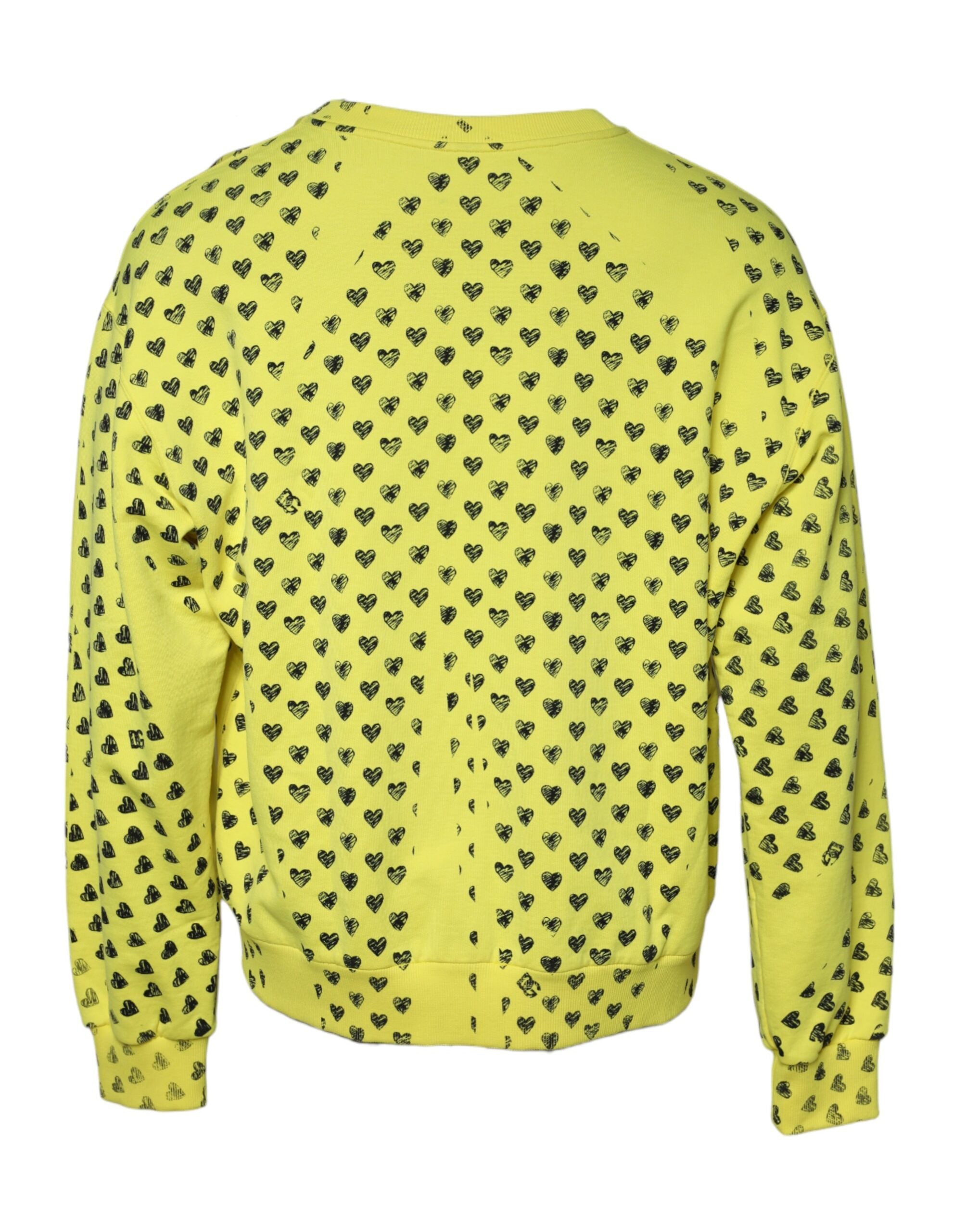Dolce & Gabbana Yellow Heart Crew Neck Men Pullover Men's Sweater (Pre-Owned)