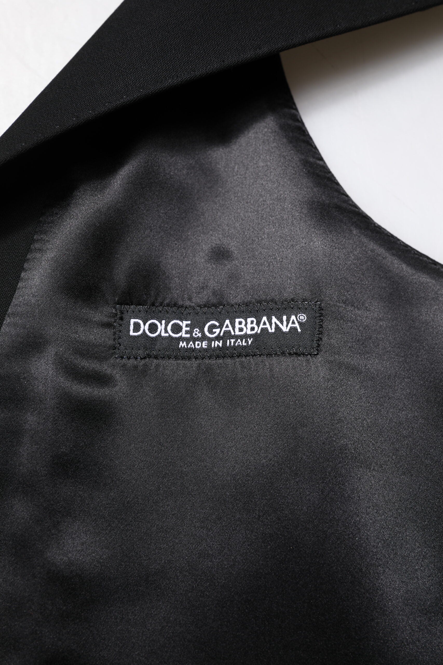 Dolce & Gabbana Black Wool Waistcoat Dress Formal Men's Vest